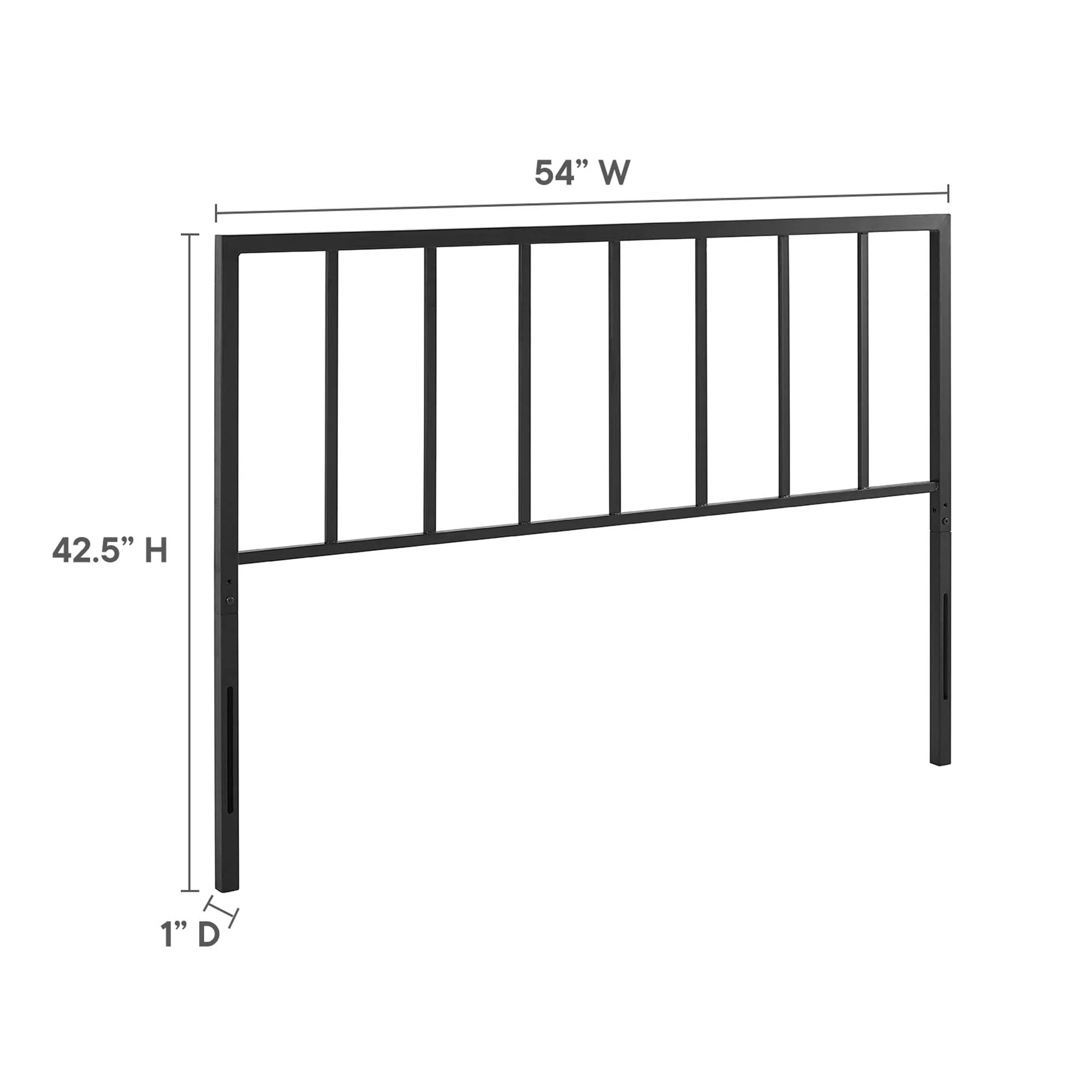 Metal Headboard with Modern Spindle Design - Image 4