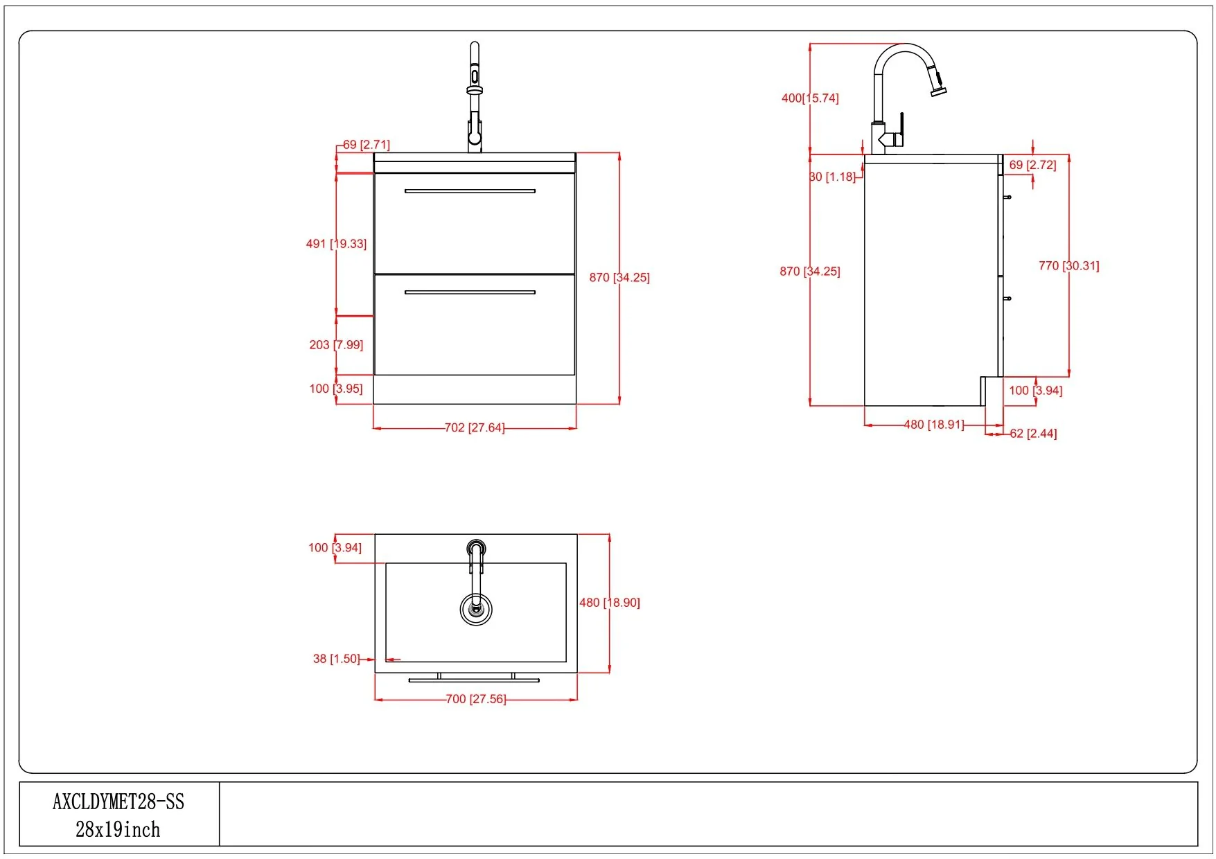 Metro - Laundry Cabinet & Faucet And Stainless Steel Sink - Image 13
