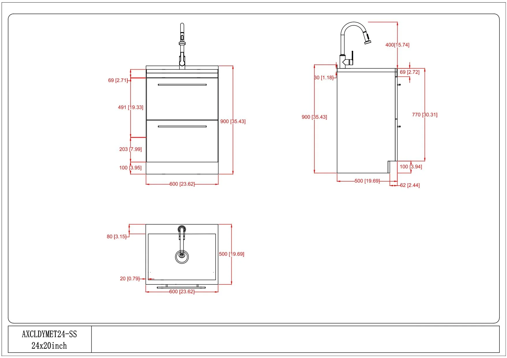 Metro - Laundry Cabinet & Faucet And Stainless Steel Sink - Image 5
