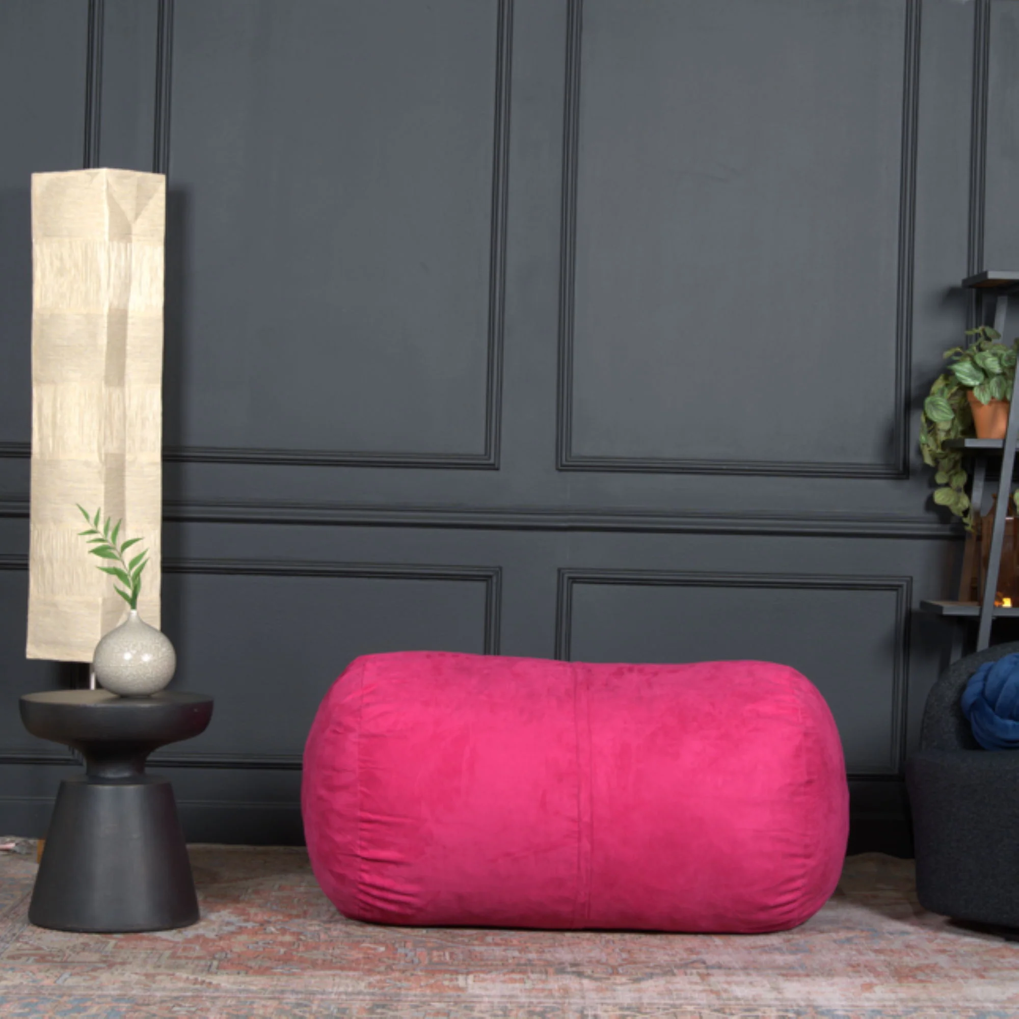 Michael - Modern Cylindrical Suede Bean Bag Chair - Image 9