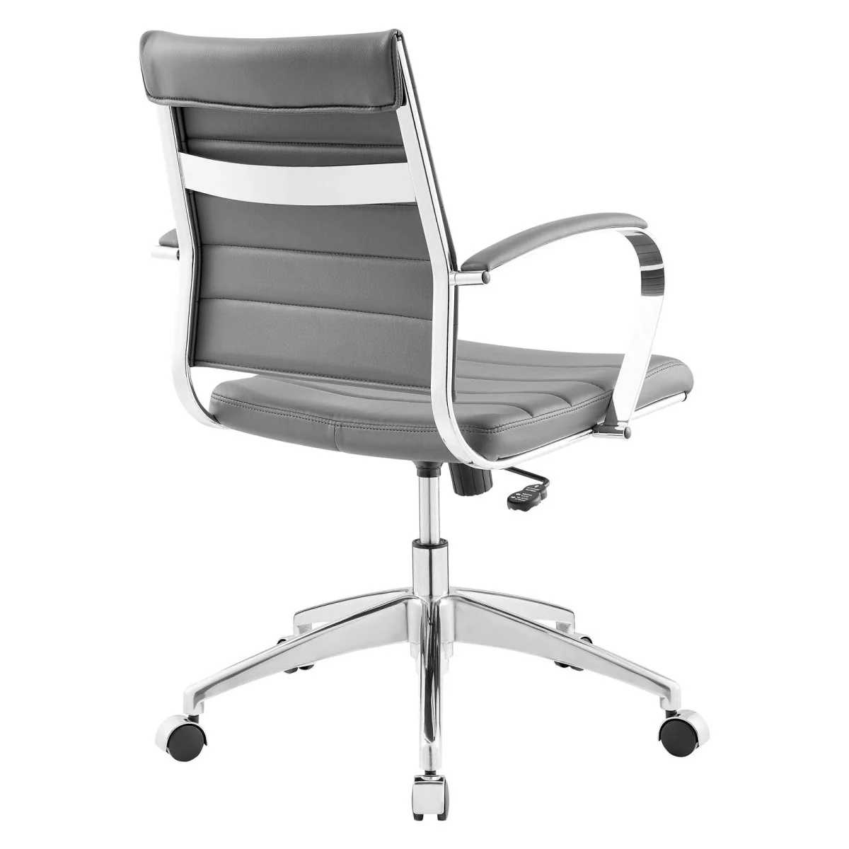 Mid Back Ribbed Vinyl Office Chair — Ergonomic Swivel Task Seating for Workspace - Image 14