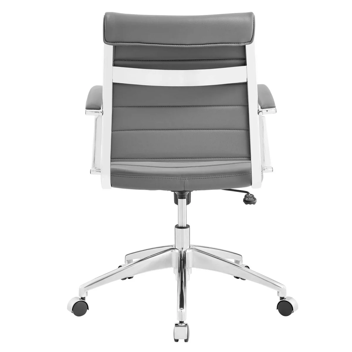 Mid Back Ribbed Vinyl Office Chair — Ergonomic Swivel Task Seating for Workspace - Image 16