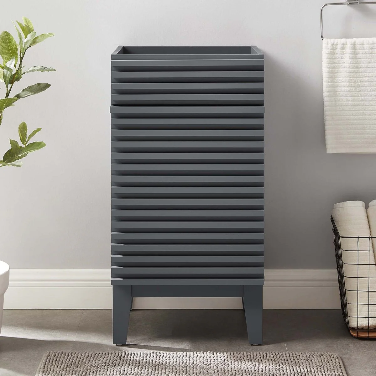 Mid-Century Bathroom Vanity Cabinet — Compact Modern Vanity Storage Cabinet - Image 78