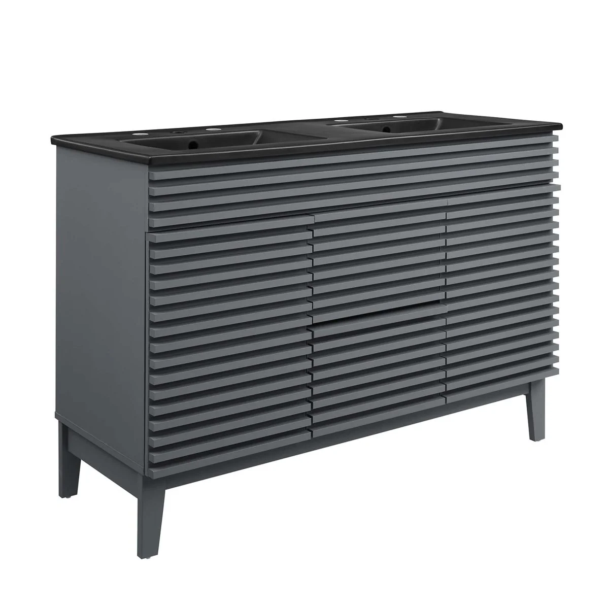 Mid-Century Bathroom Vanity Cabinet with Sink Storage and Modern Design - Image 66