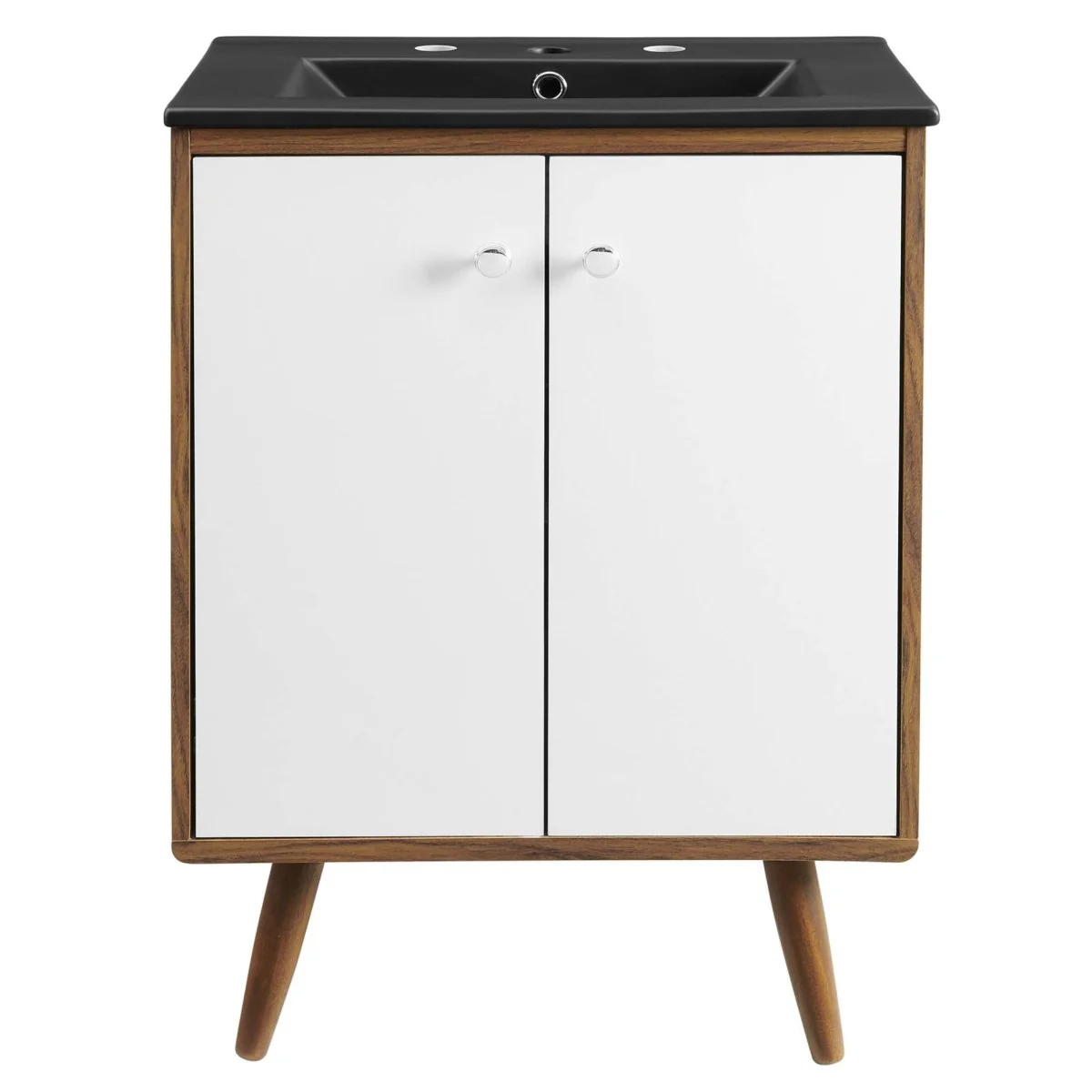 Mid-Century Bathroom Vanity Collection - Walnut Modern Bathroom Vanity Cabinets Set - Image 25