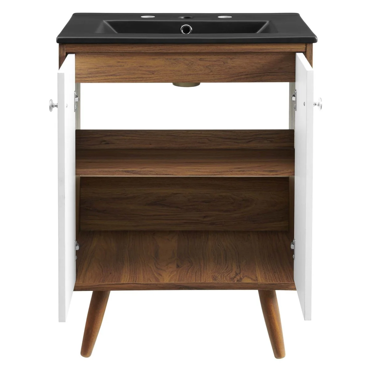 Mid-Century Bathroom Vanity Collection - Walnut Modern Bathroom Vanity Cabinets Set - Image 26