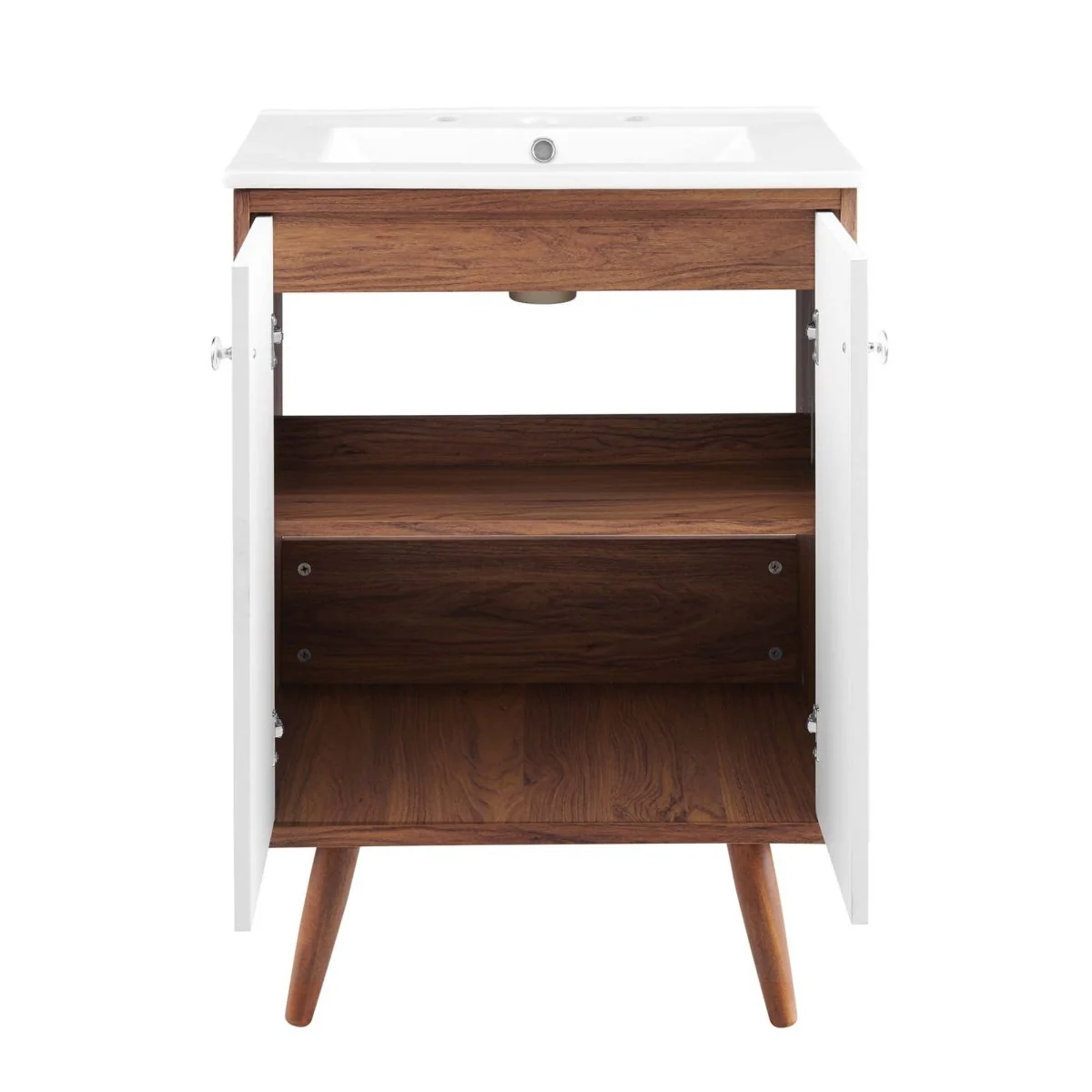 Mid-Century Bathroom Vanity Collection - Walnut Modern Bathroom Vanity Cabinets Set - Image 37