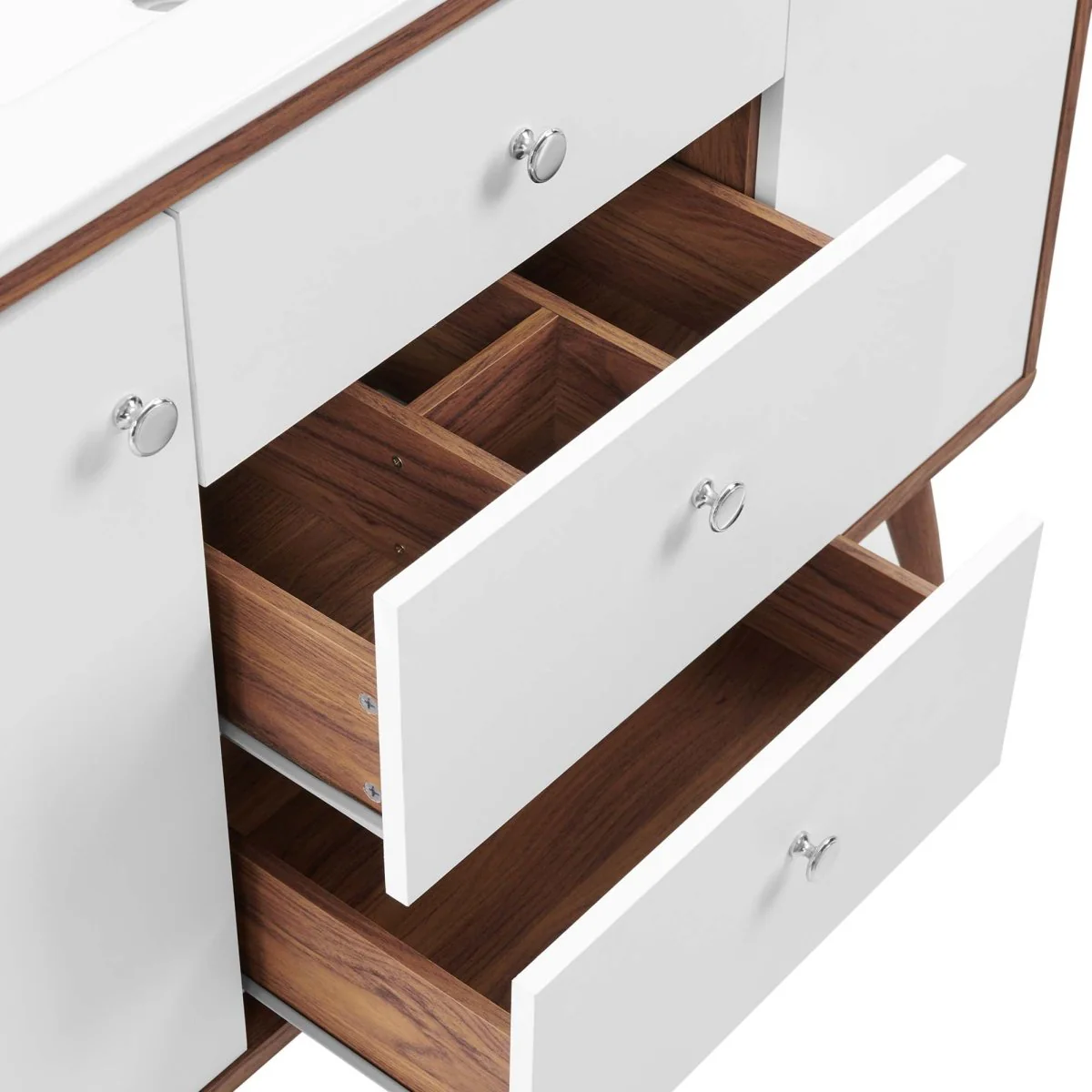 Mid-Century Bathroom Vanity Collection - Walnut Modern Bathroom Vanity Cabinets Set - Image 70