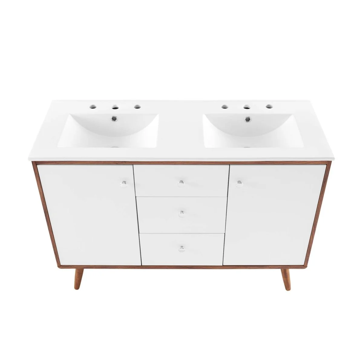 Mid-Century Bathroom Vanity Collection - Walnut Modern Bathroom Vanity Cabinets Set - Image 99