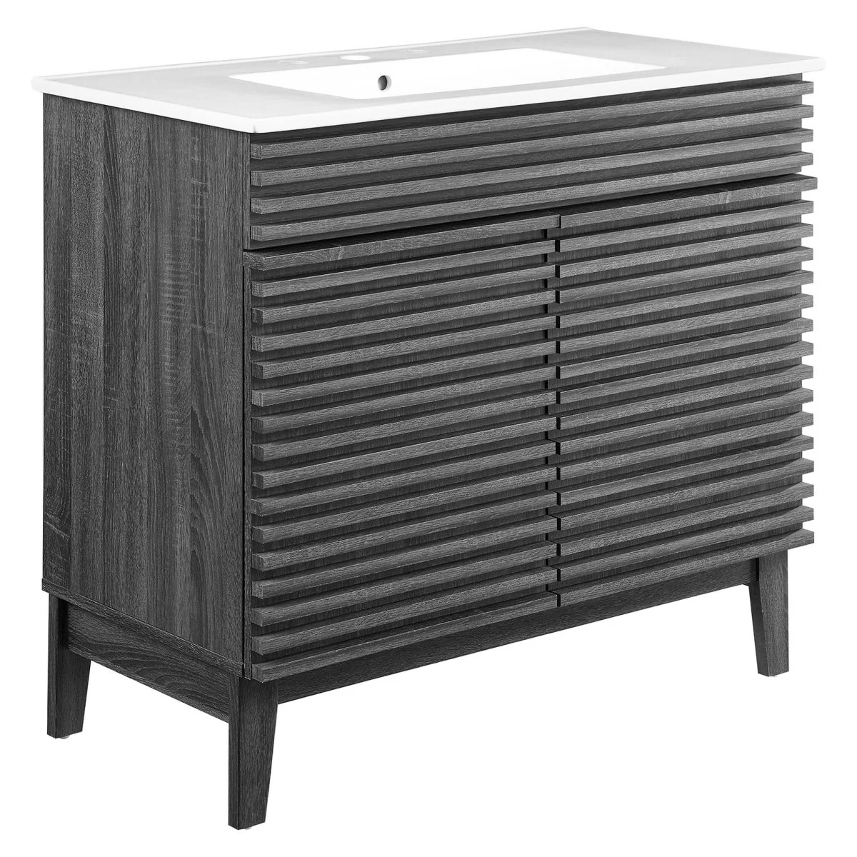 Mid-Century Bathroom Vanity with Basin and Sink — Modern Vanity Cabinet for Bathroom - Image 29