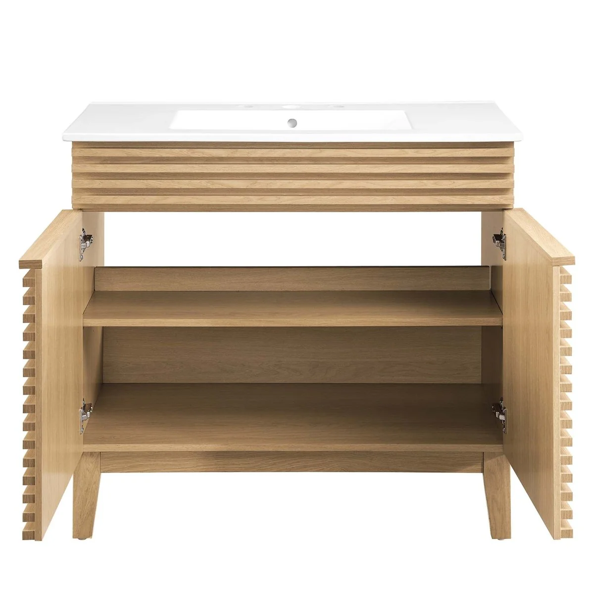 Mid-Century Bathroom Vanity with Basin and Sink — Modern Vanity Cabinet for Bathroom - Image 61
