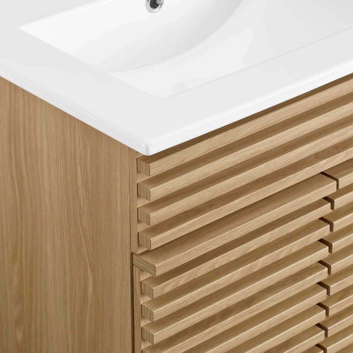 Mid-Century Bathroom Vanity with Sink — Freestanding Single-Sink Vanity Cabinet - Image 102