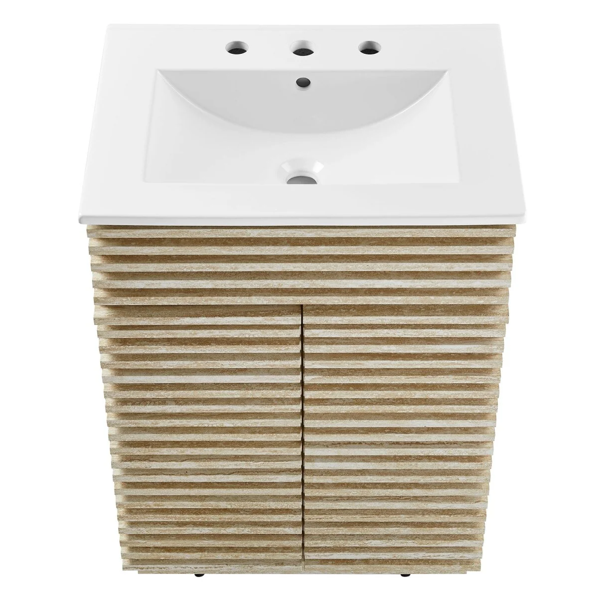 Mid-Century Bathroom Vanity with Sink — Freestanding Single-Sink Vanity Cabinet - Image 124