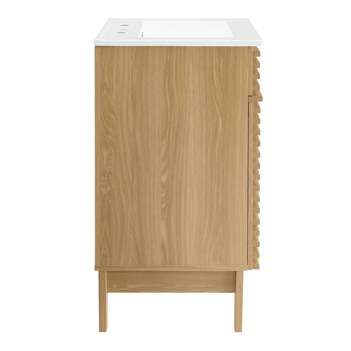 Mid-Century Bathroom Vanity with Sink — Freestanding Single-Sink Vanity Cabinet - Image 97
