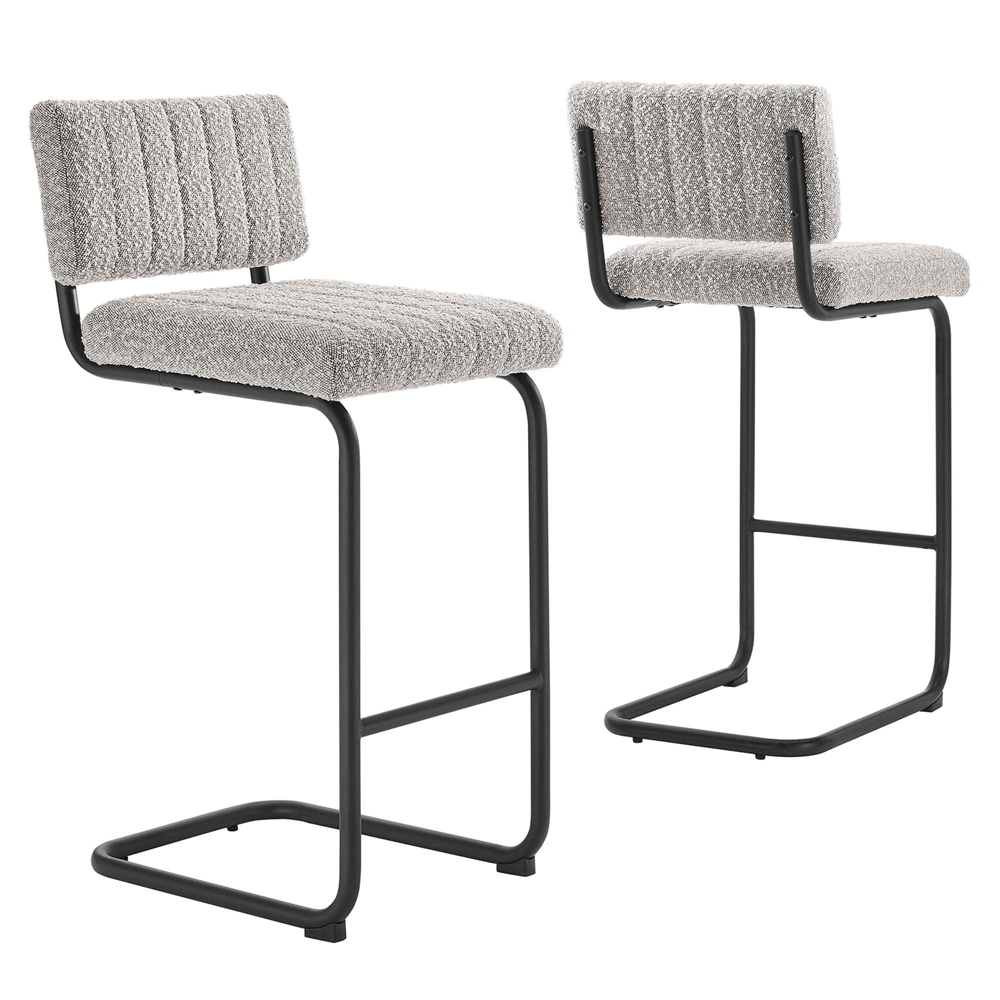 Mid-Century Boucle Counter Stools Set of 2 - Image 6