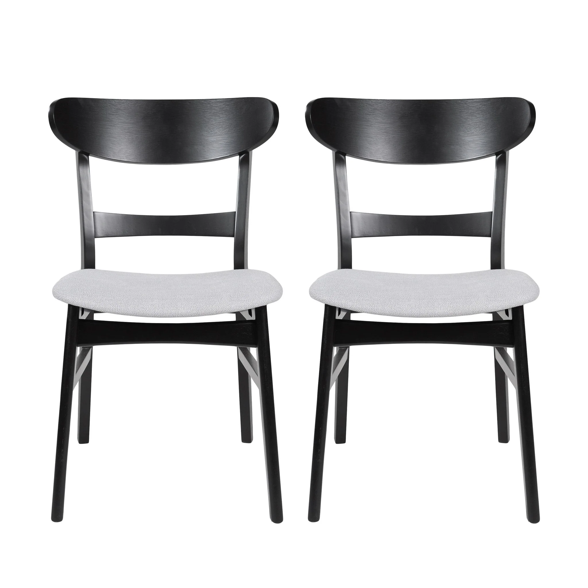 Mid Century Dining Chairs With Cushioned Seats And Wood Frame (Set of 2) - Image 3