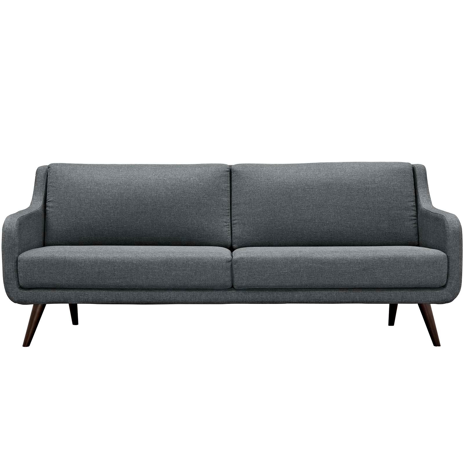 Mid-Century Inspired Upholstered Fabric Sofa - Image 3