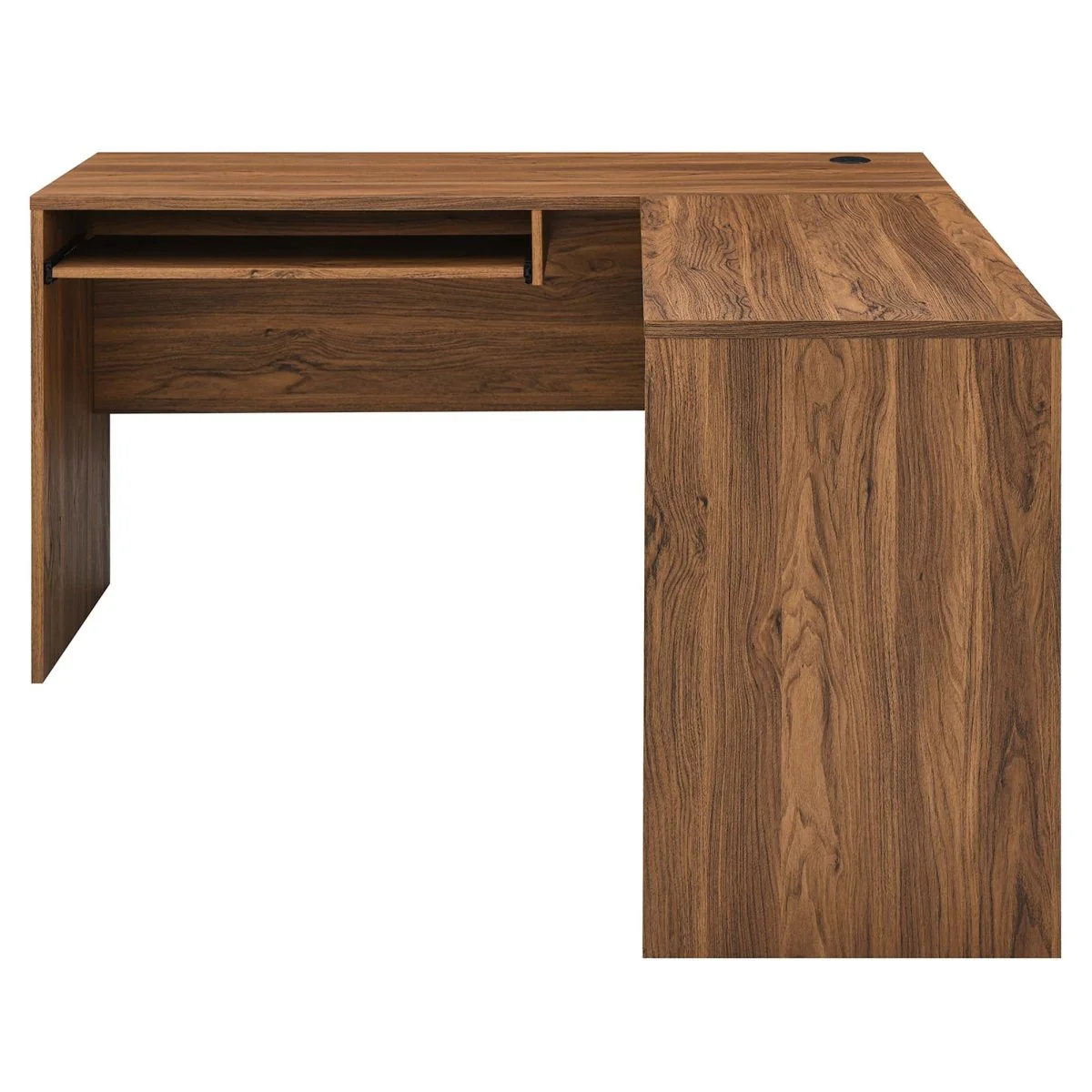 55" Walnut Mid-Century L-Shaped Office Desk - Image 6