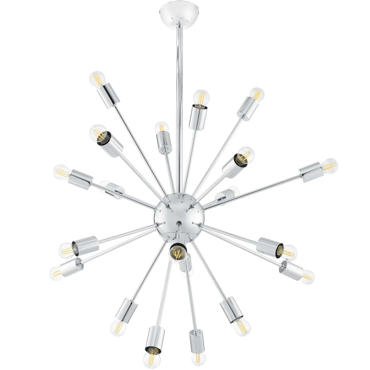24-Light Mid-Century Modern Pendant Chandelier – Chrome