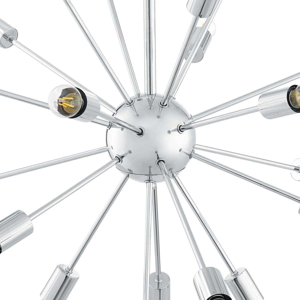 24-Light Mid-Century Modern Pendant Chandelier – Chrome - Image 4