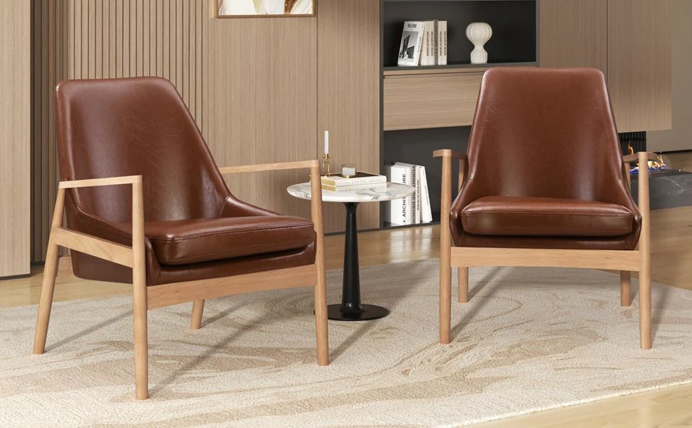 Mid-Century Modern Accent Armchair With High Back - Image 8