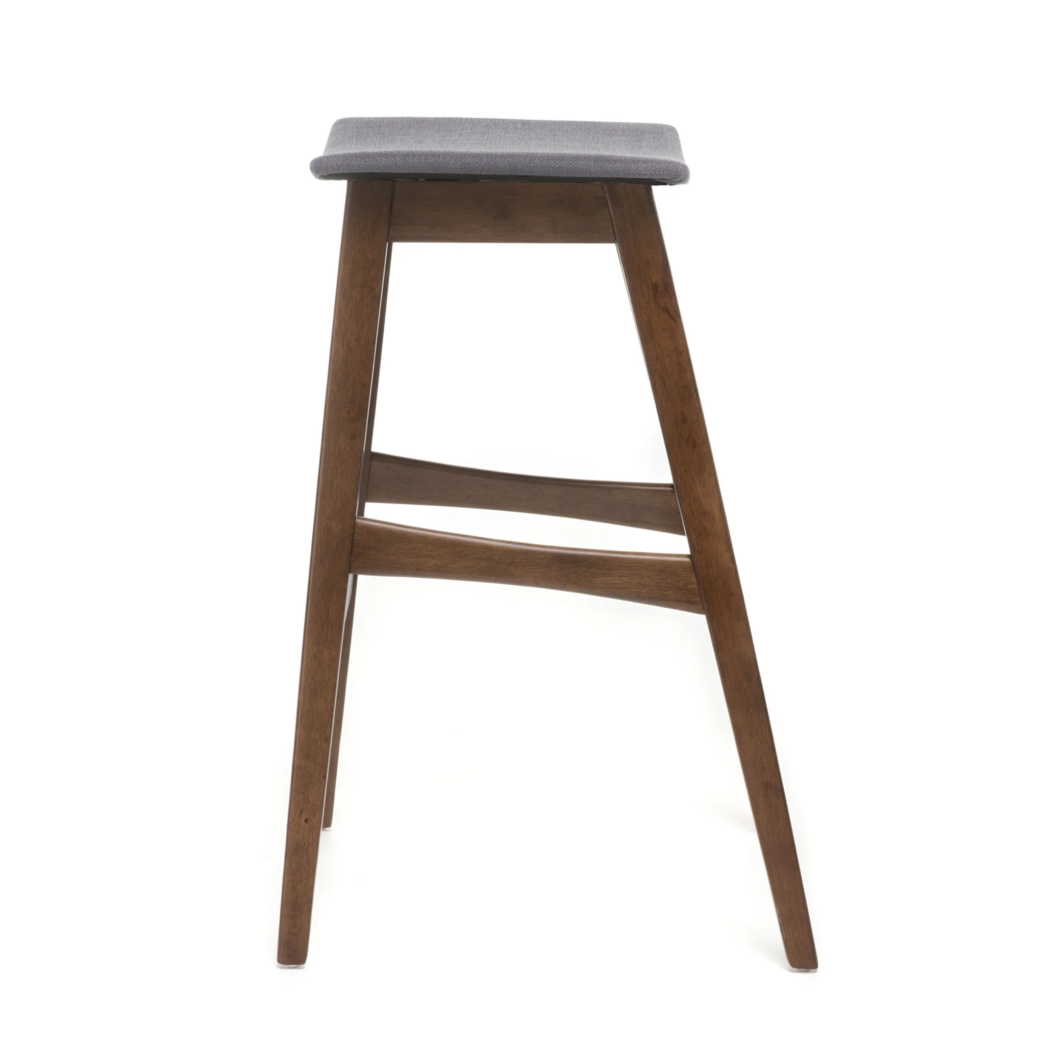 Mid Century Modern Bar Stool Set With Upholstered Seating - Image 17