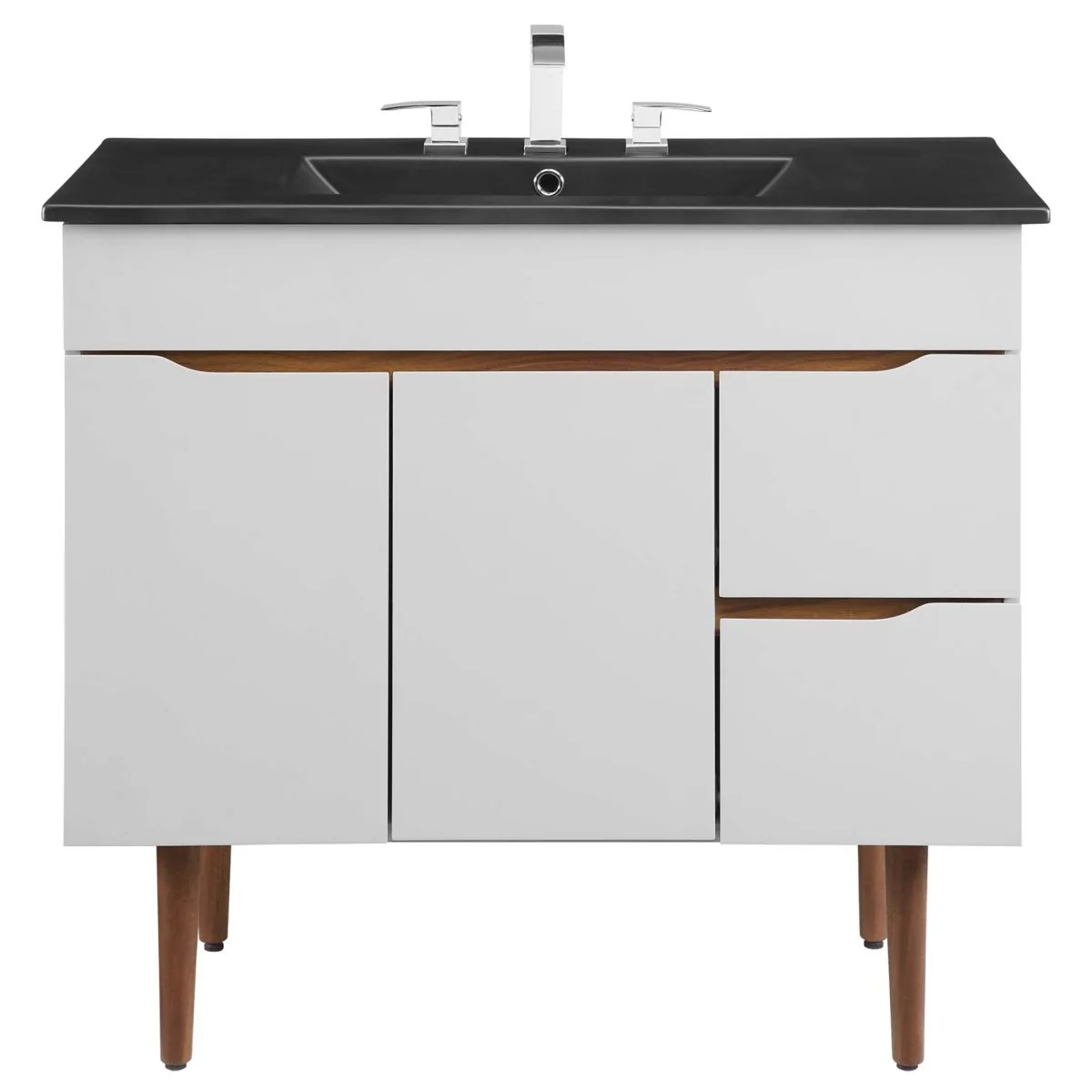 Mid-Century Modern Bathroom Vanity with Sink — Multiple Sizes and Finishes Available - Image 28