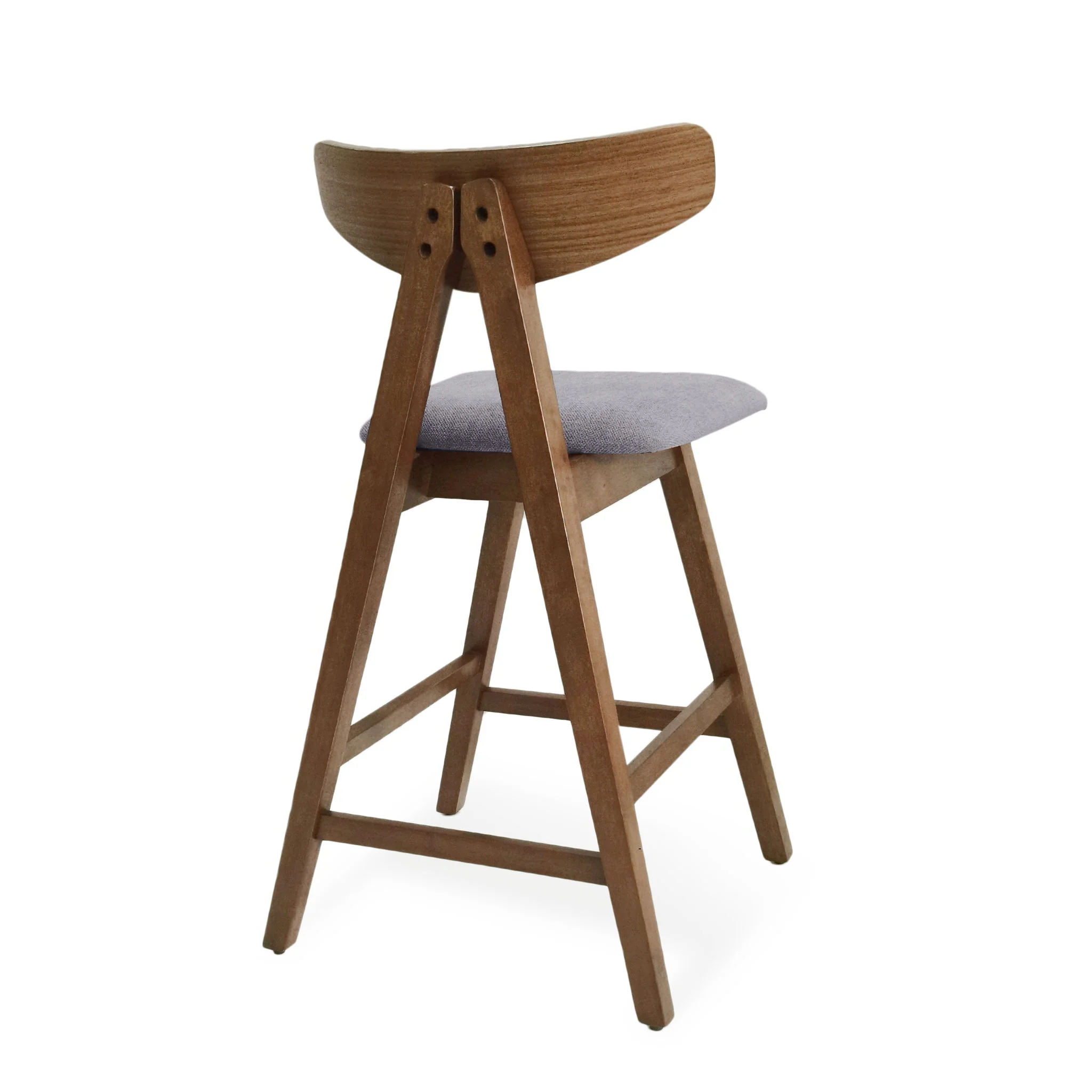 Mid Century Modern Counter Stool With V Shape Frame And Upholstered Seating - Image 12