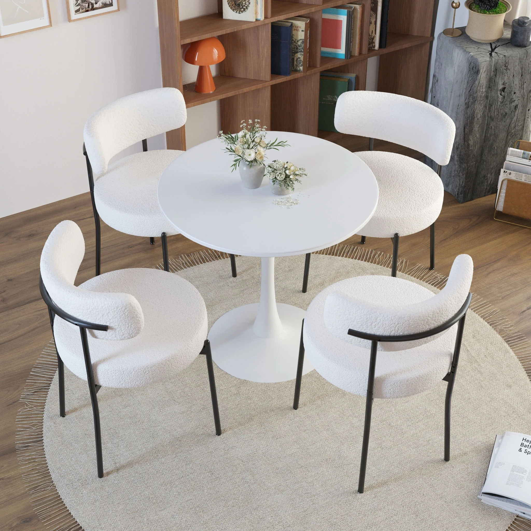 Mid-Century Modern Dining Chair With Curved Backrest - Image 9