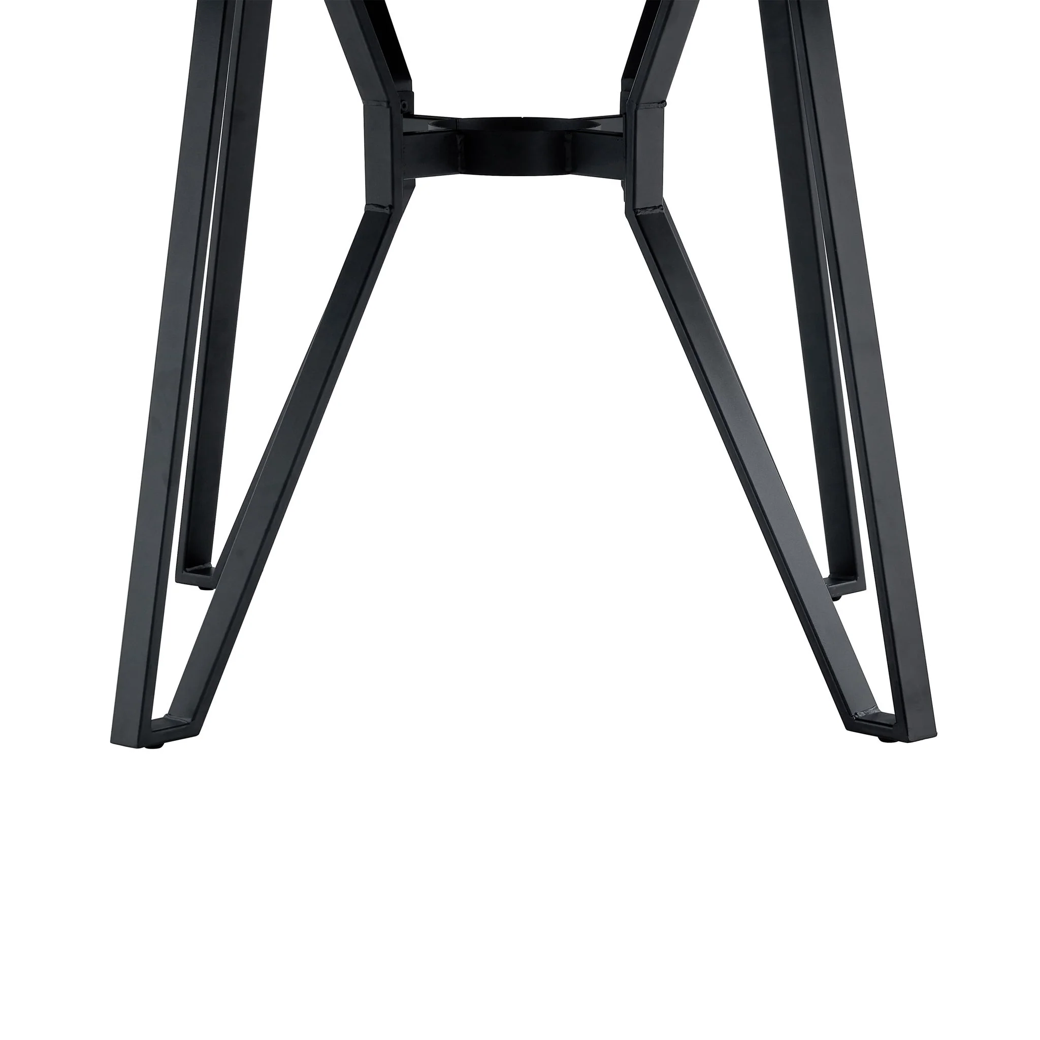 Mid Century Modern Round Dining Table With Metal Legs And Open Shelf - Image 15