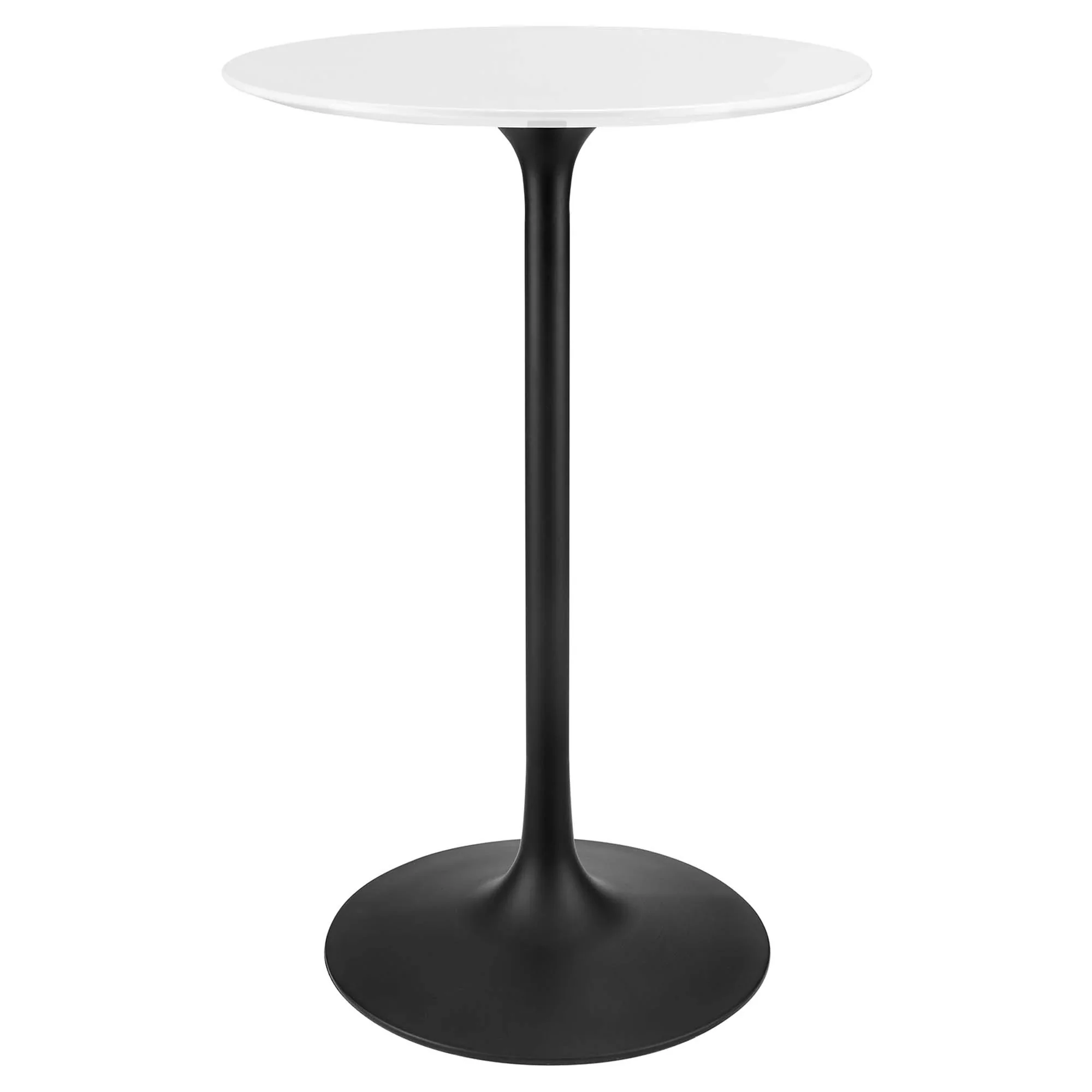Mid-Century Modern Round Pedestal Bar Table – White 28 Inch - Image 9