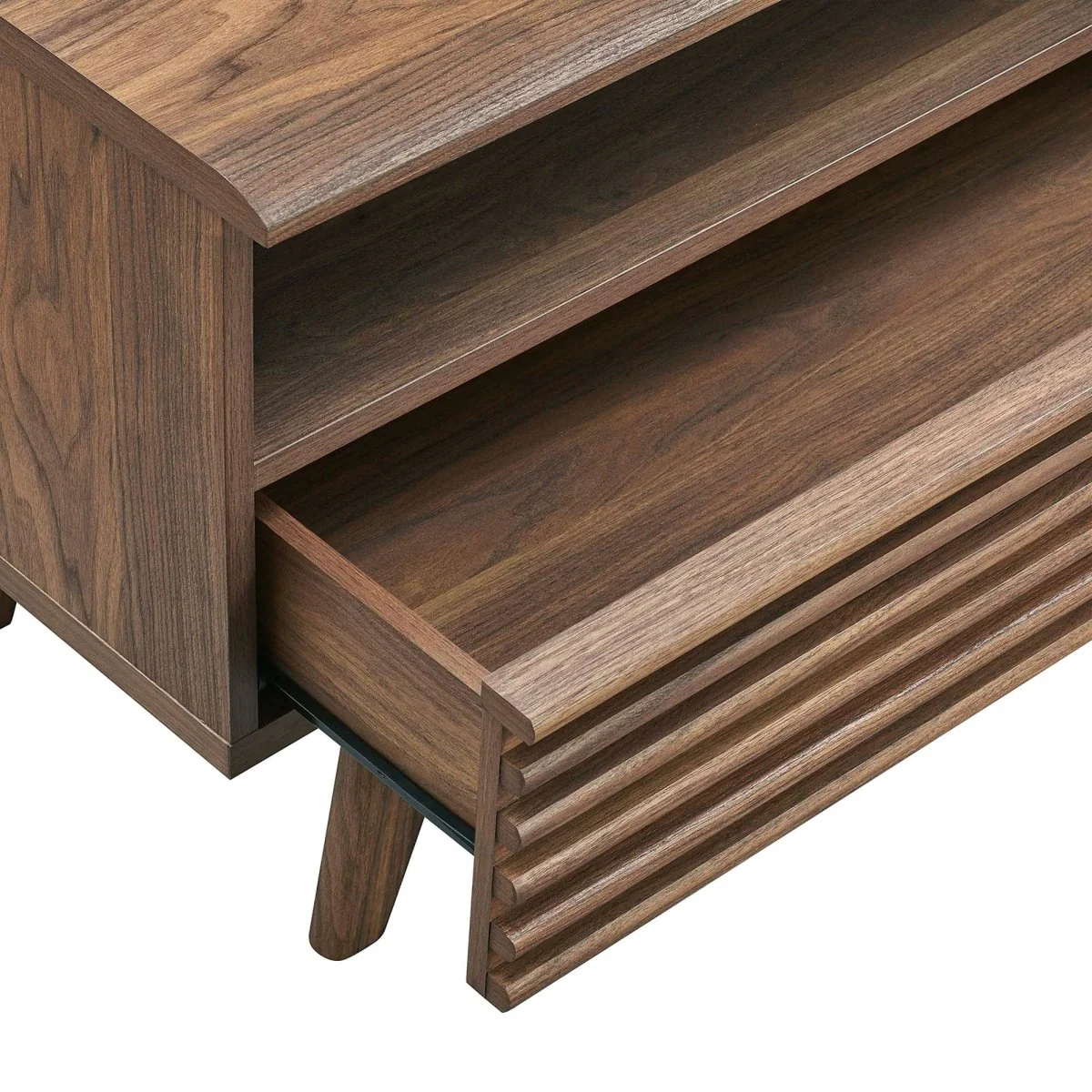 Mid Century Modern TV Stand with Drawers and Open Shelving 60 Inch - Image 13