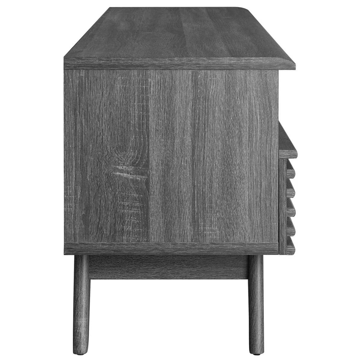 Mid Century Modern TV Stand with Drawers and Open Shelving 60 Inch - Image 6