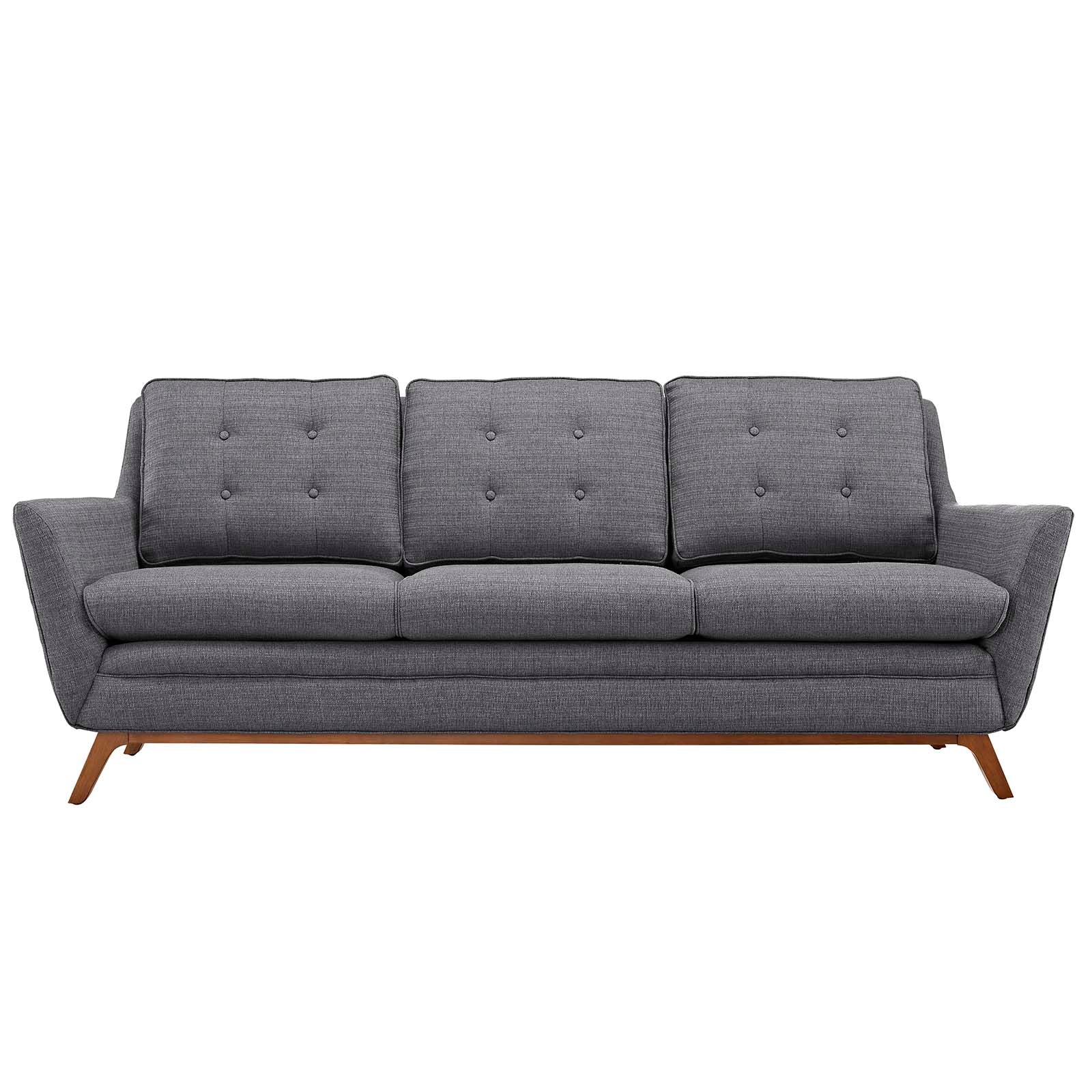 Mid-Century Modern Upholstered Fabric Sofa - Image 9