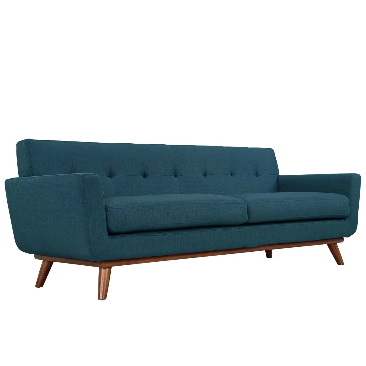 Mid-Century Modern Upholstered Fabric Sofa with Splayed Legs - Image 5