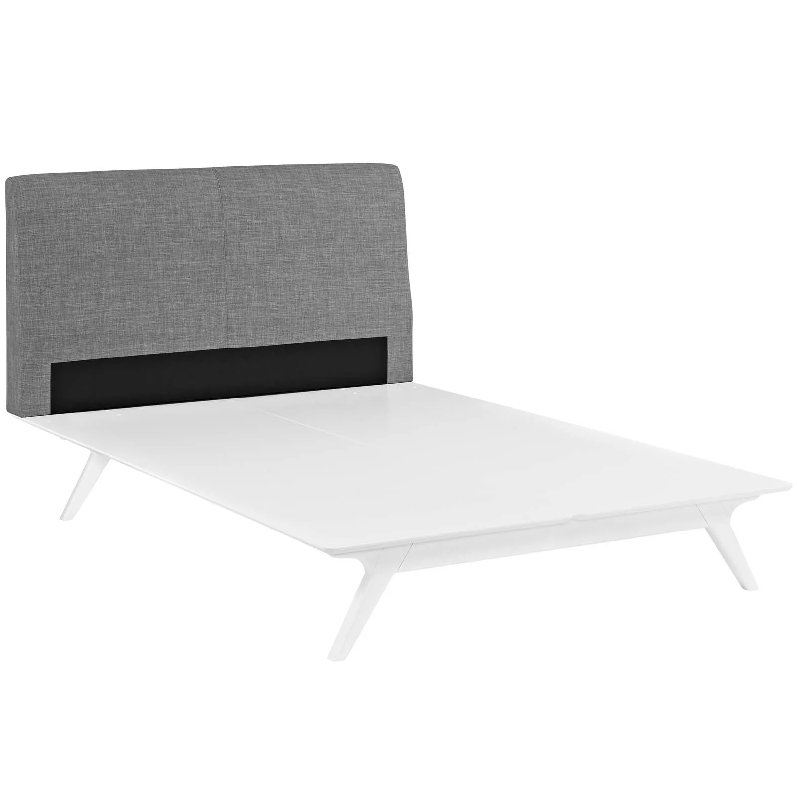 Mid-Century Modern Upholstered Platform Bed - Image 2