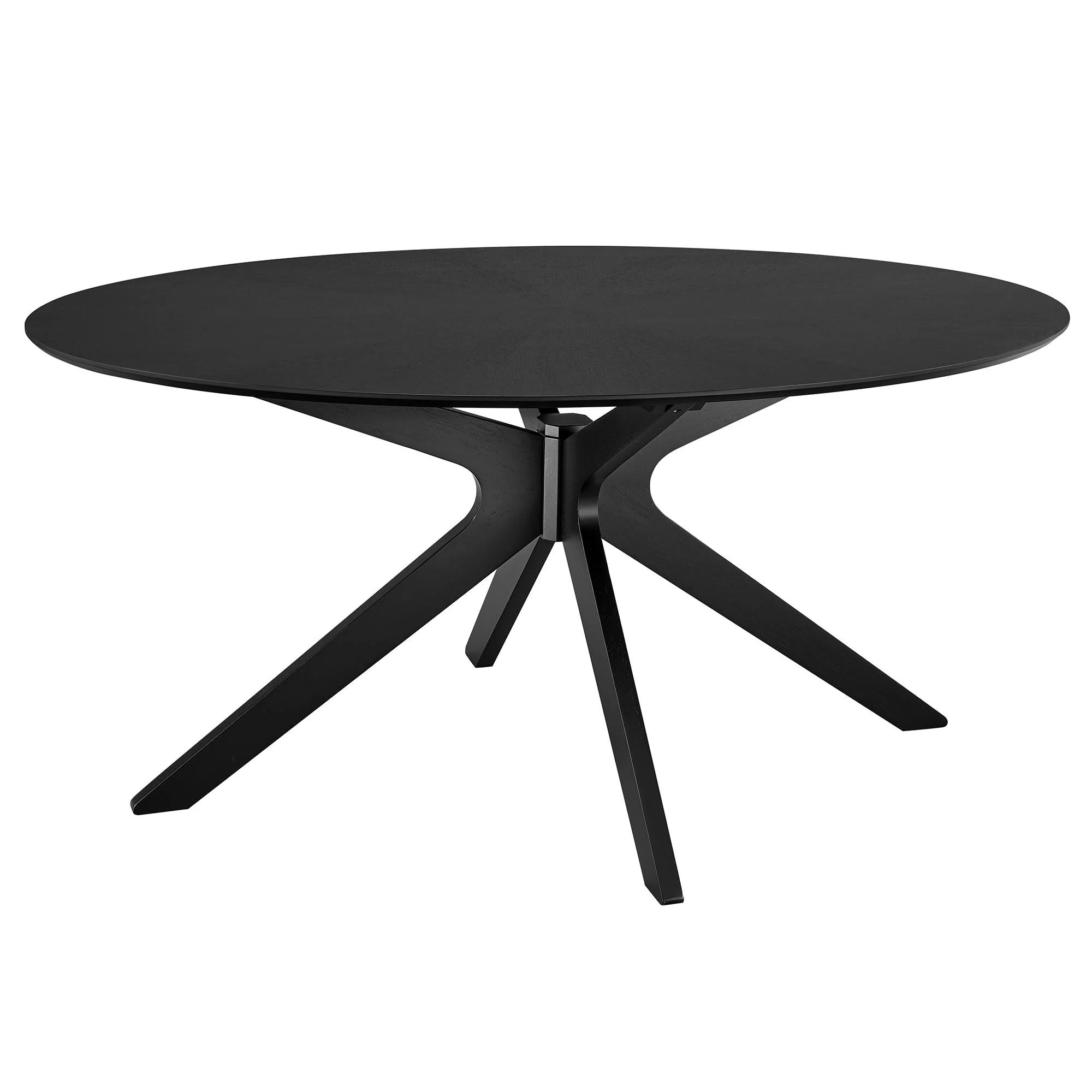 Mid Century Modern Wood Dining Table with Intersecting Base - Image 12