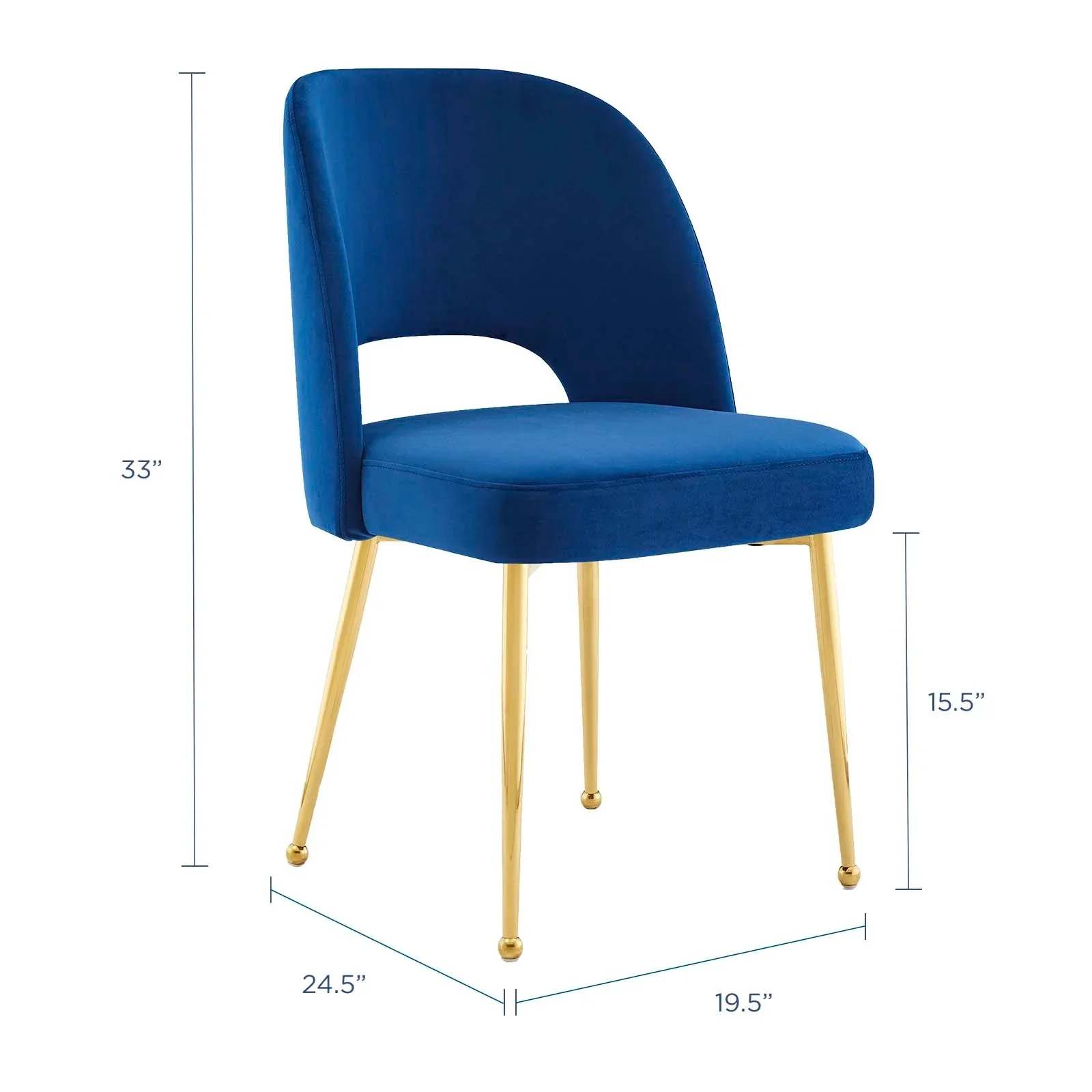 Mid-Century Performance Velvet Dining Room Side Chair - Image 5