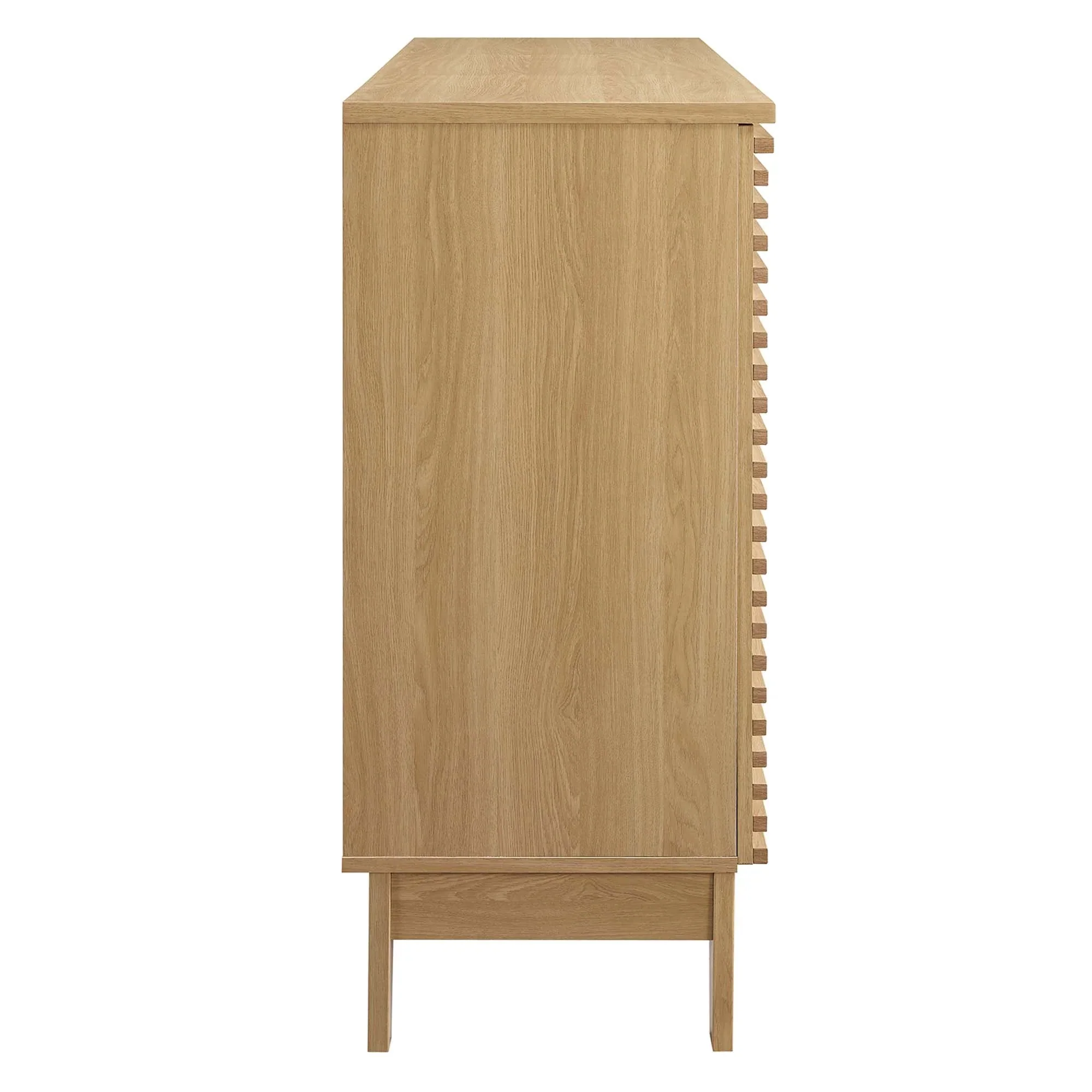 Mid-Century Slatted Door Bar Cabinet – Walnut 46 Inch - Image 13