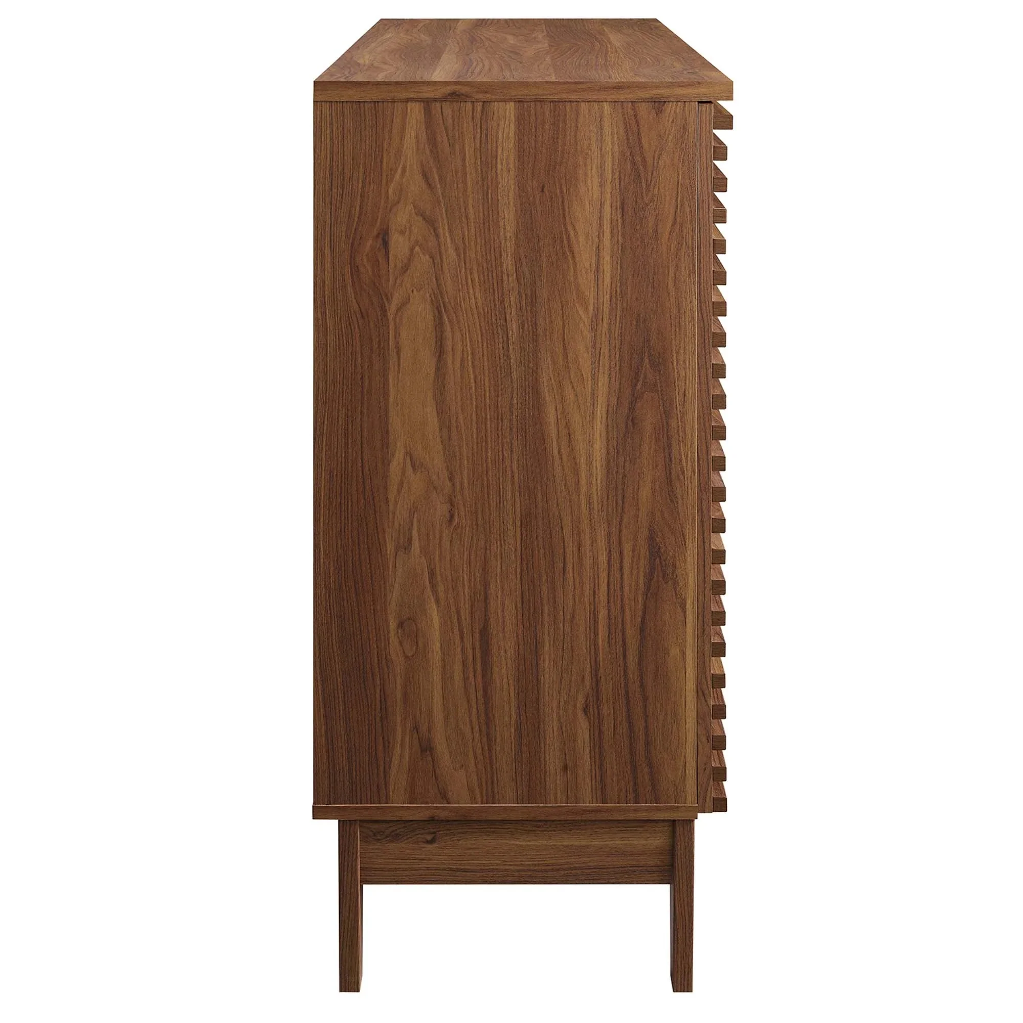 Mid-Century Slatted Door Bar Cabinet – Walnut 46 Inch - Image 23
