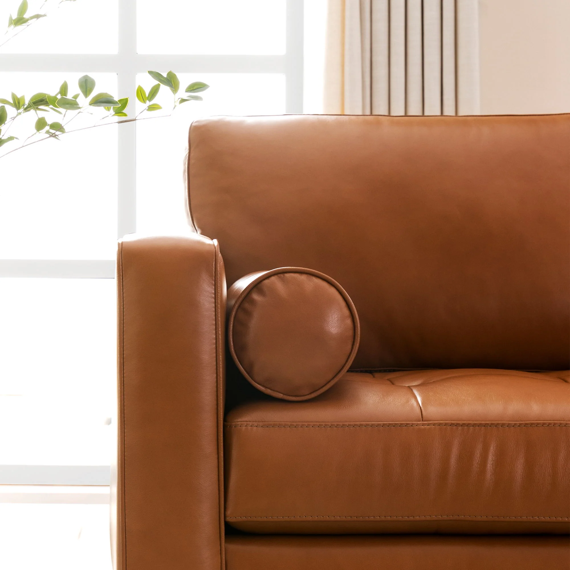 Mid-Century Tufted Sectional With Reversible Chaise - Image 3