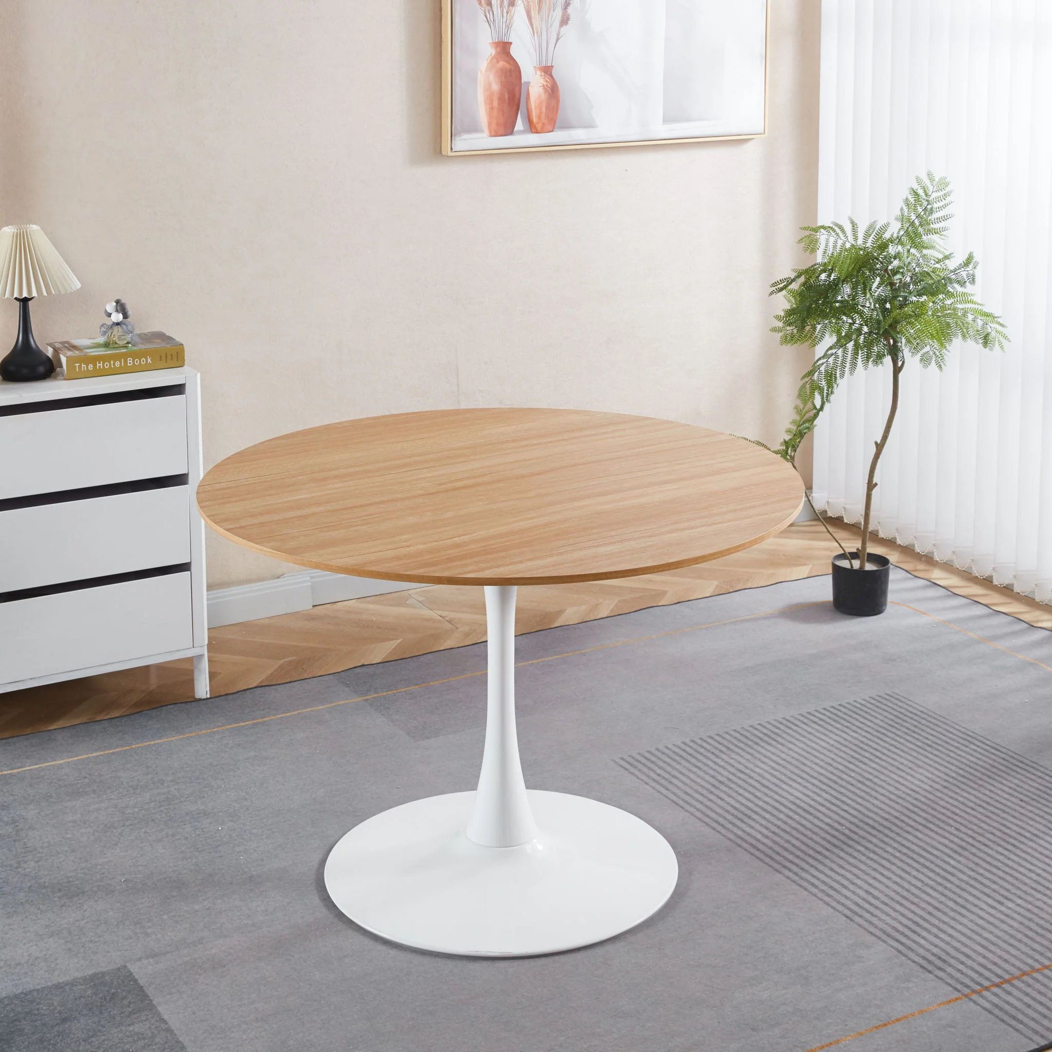 Mid-Century Tulip Dining Table With Round Top - Image 17
