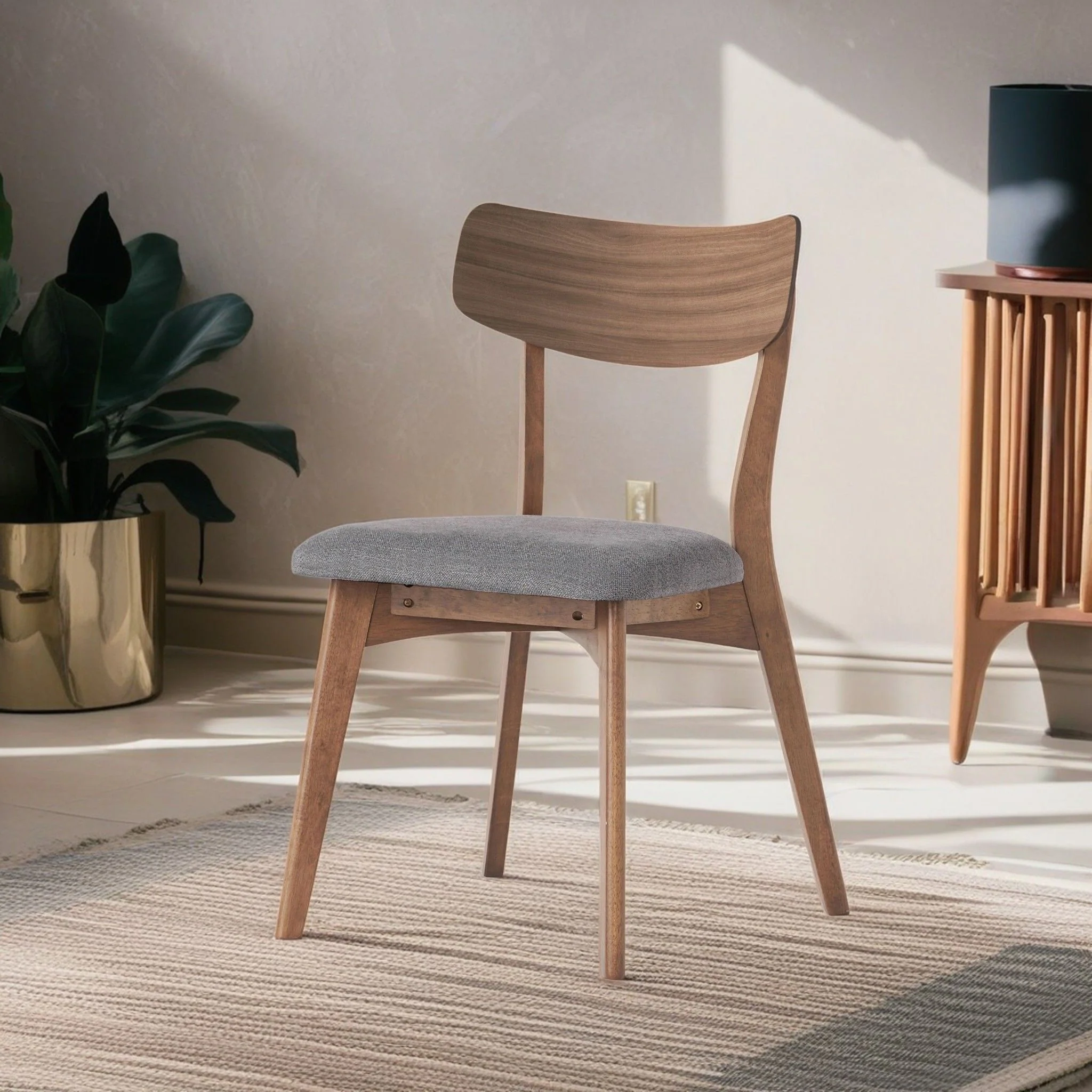 Mid Century Upholstered Dining Chairs (Set of 2) - Image 6