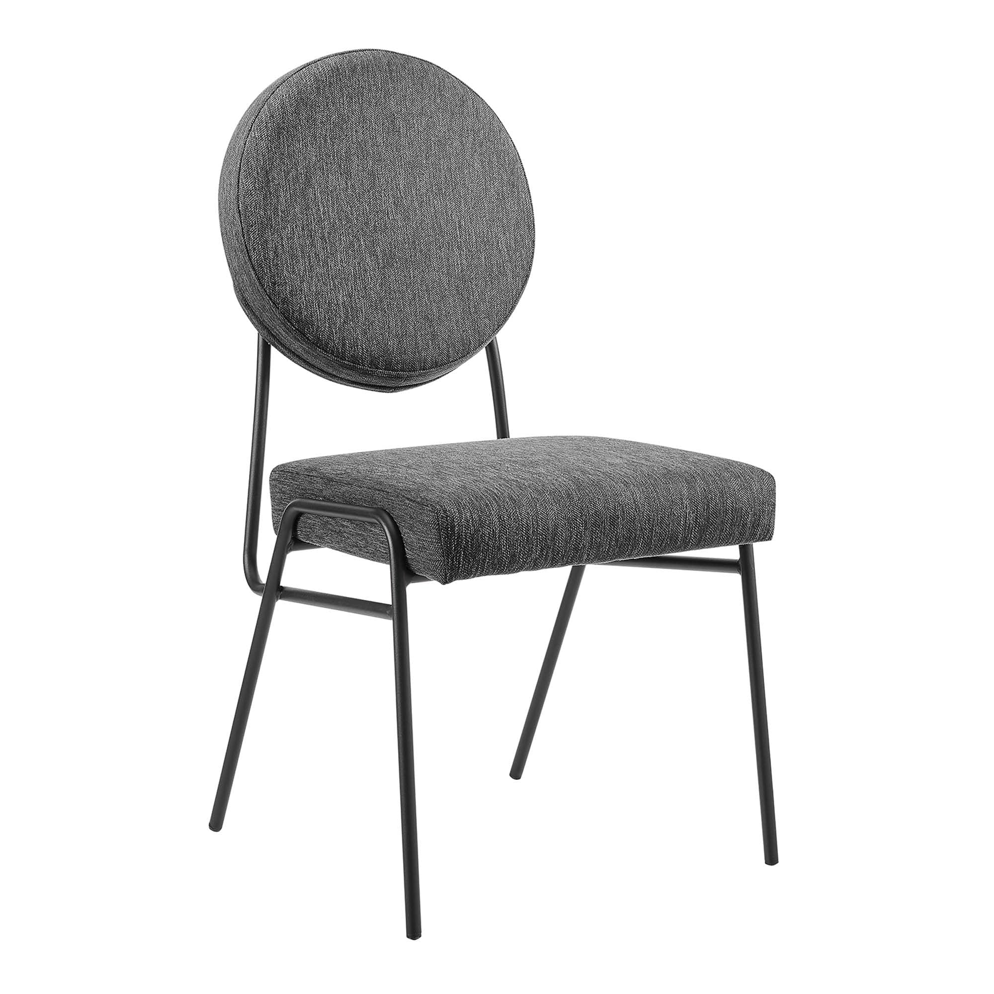 Mid-Century Upholstered Fabric Dining Side Chair - Image 2