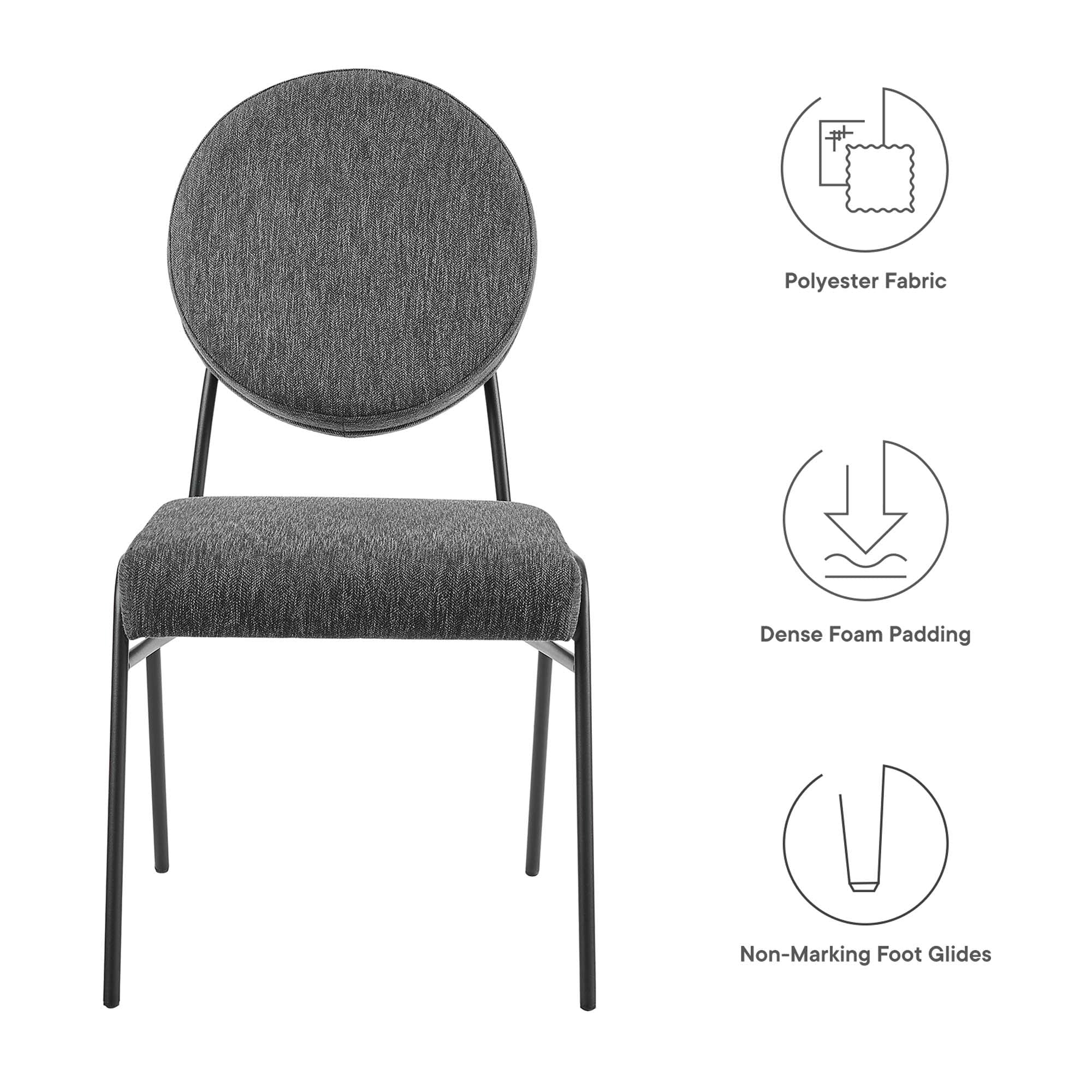 Mid-Century Upholstered Fabric Dining Side Chairs Set of 2 - Image 8