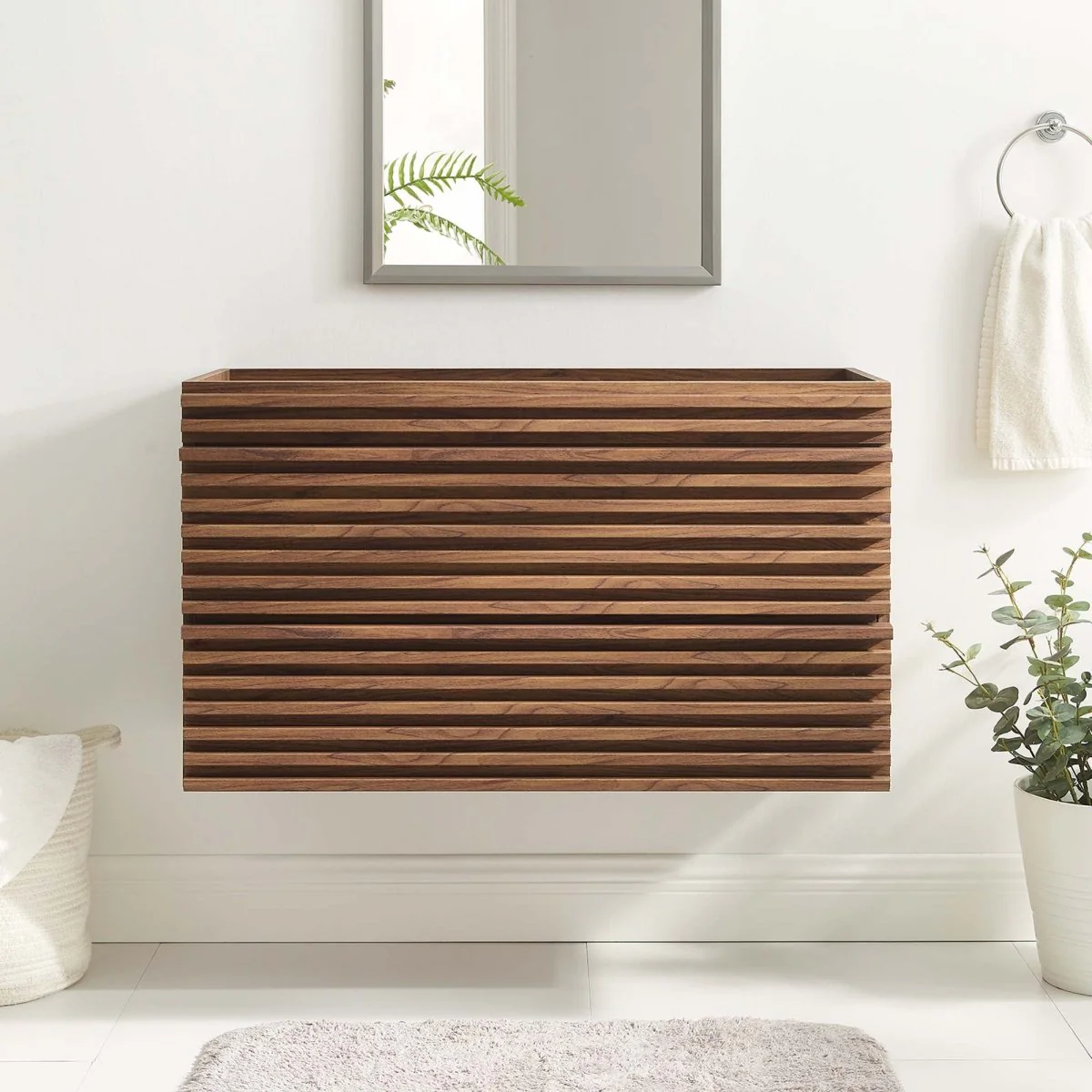 Mid-Century Wall-Mount Bathroom Vanity Cabinet — Available in Multiple Sizes and Finishes - Image 177