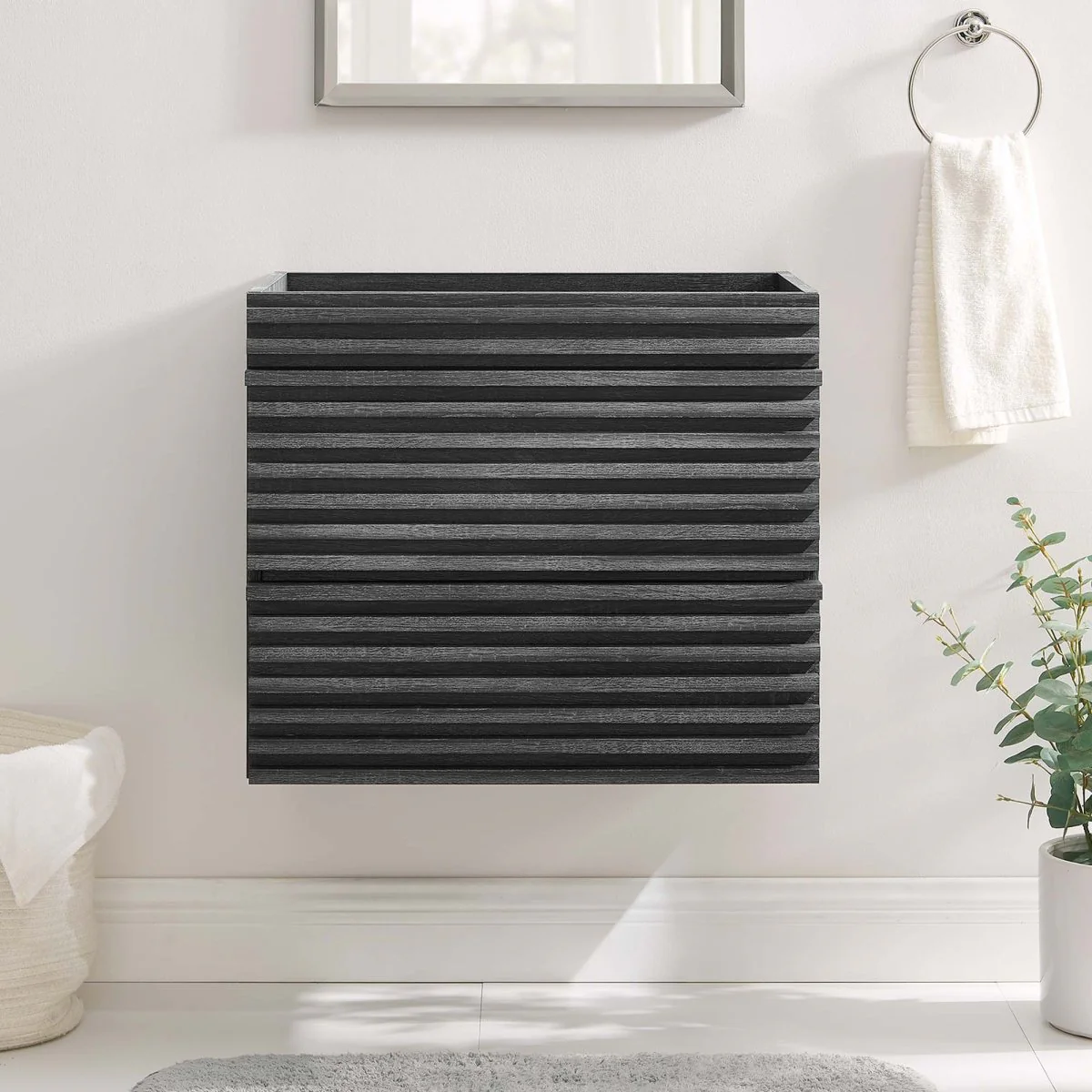 Mid-Century Wall-Mount Bathroom Vanity Cabinet — Available in Multiple Sizes and Finishes - Image 56