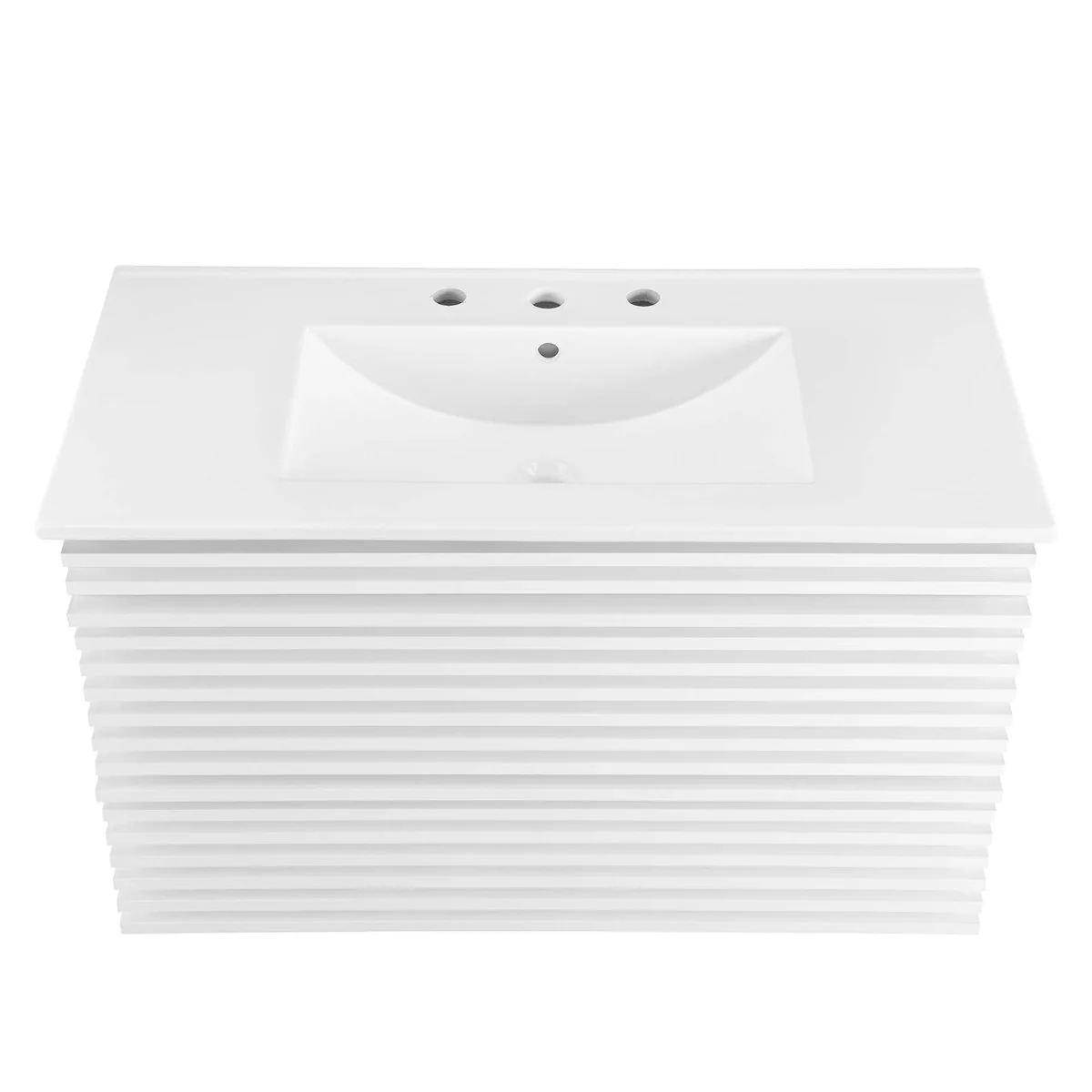 Mid-Century Wall-Mount Bathroom Vanity with Sink, Floating Modern Design - Image 119