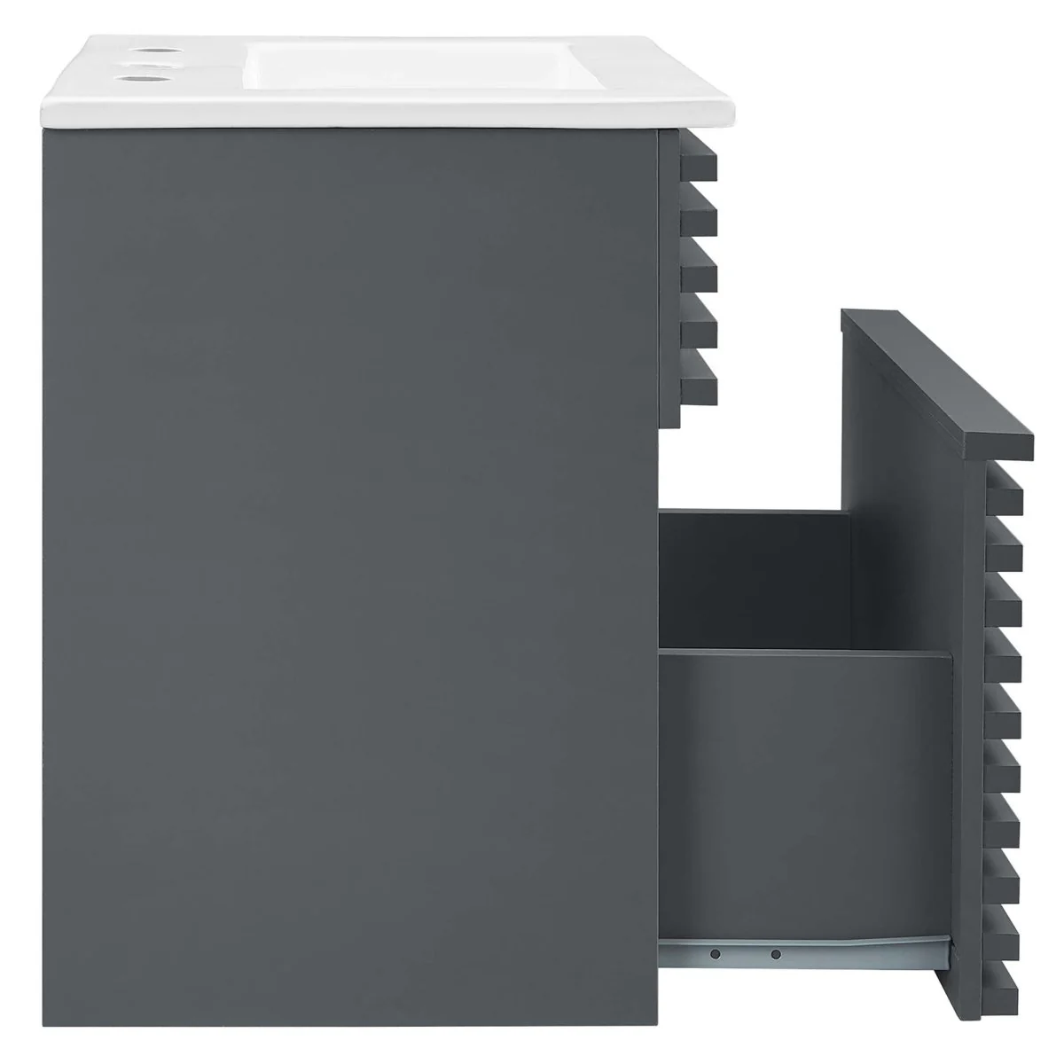 Mid-Century Wall-Mount Bathroom Vanity with Sink, Floating Modern Design - Image 13