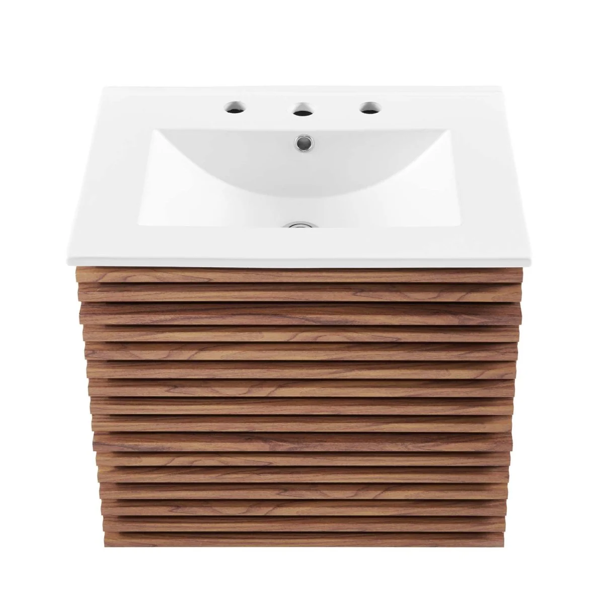 Mid-Century Wall-Mount Bathroom Vanity with Sink, Floating Modern Design - Image 71